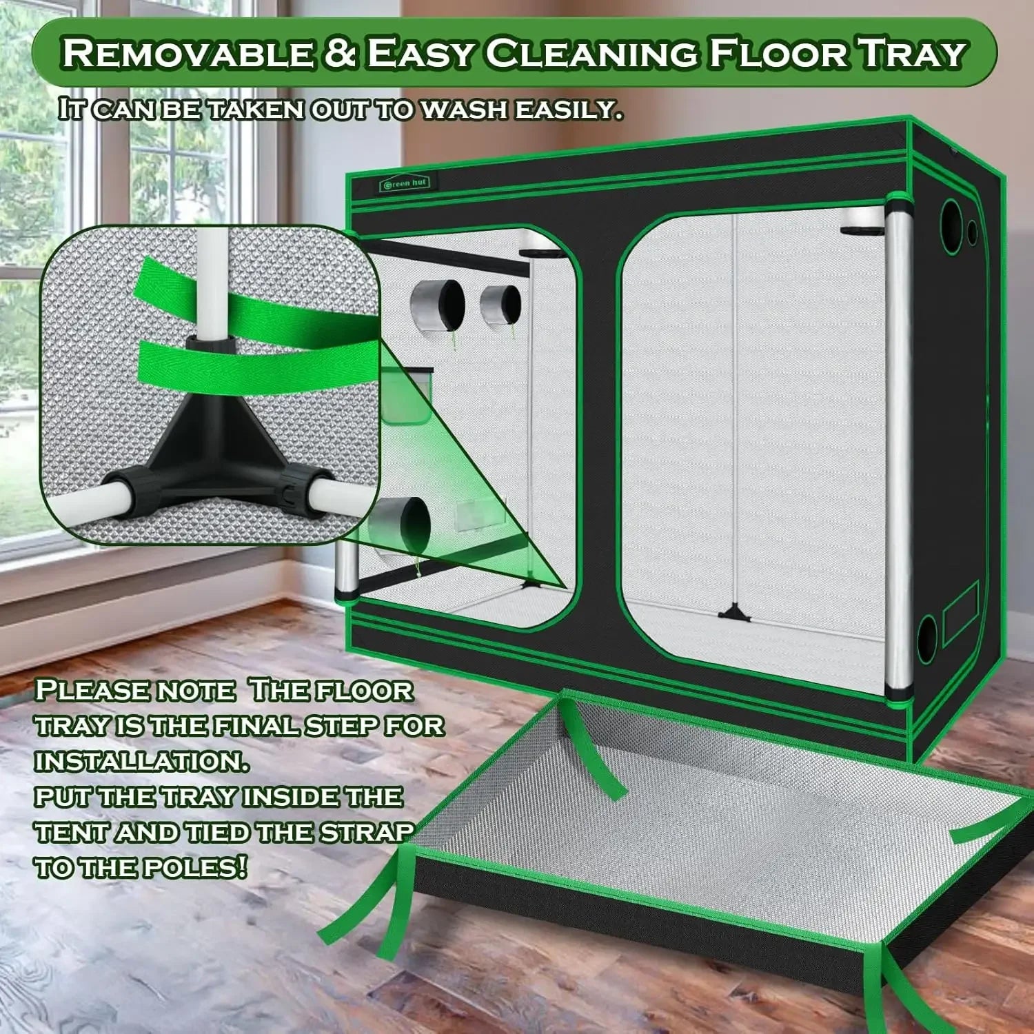 Grow Tent 96"x48"x78" 600D Mylar Hydroponic Indoor Grow Tent