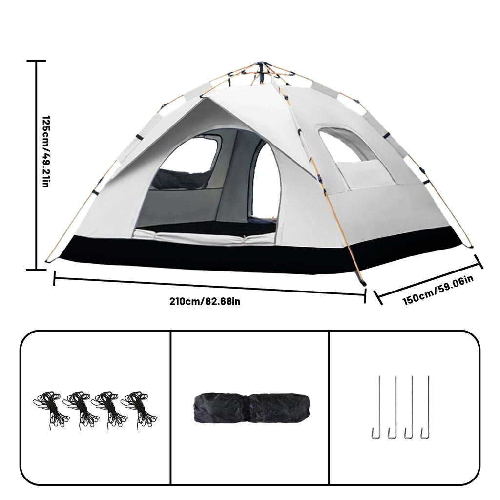 Silver Compact Auto-Tent 60-Second Setup Sunshade