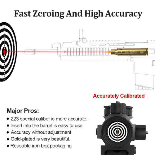 223REM Optics Cartridge Red Dot Laser Boresighter