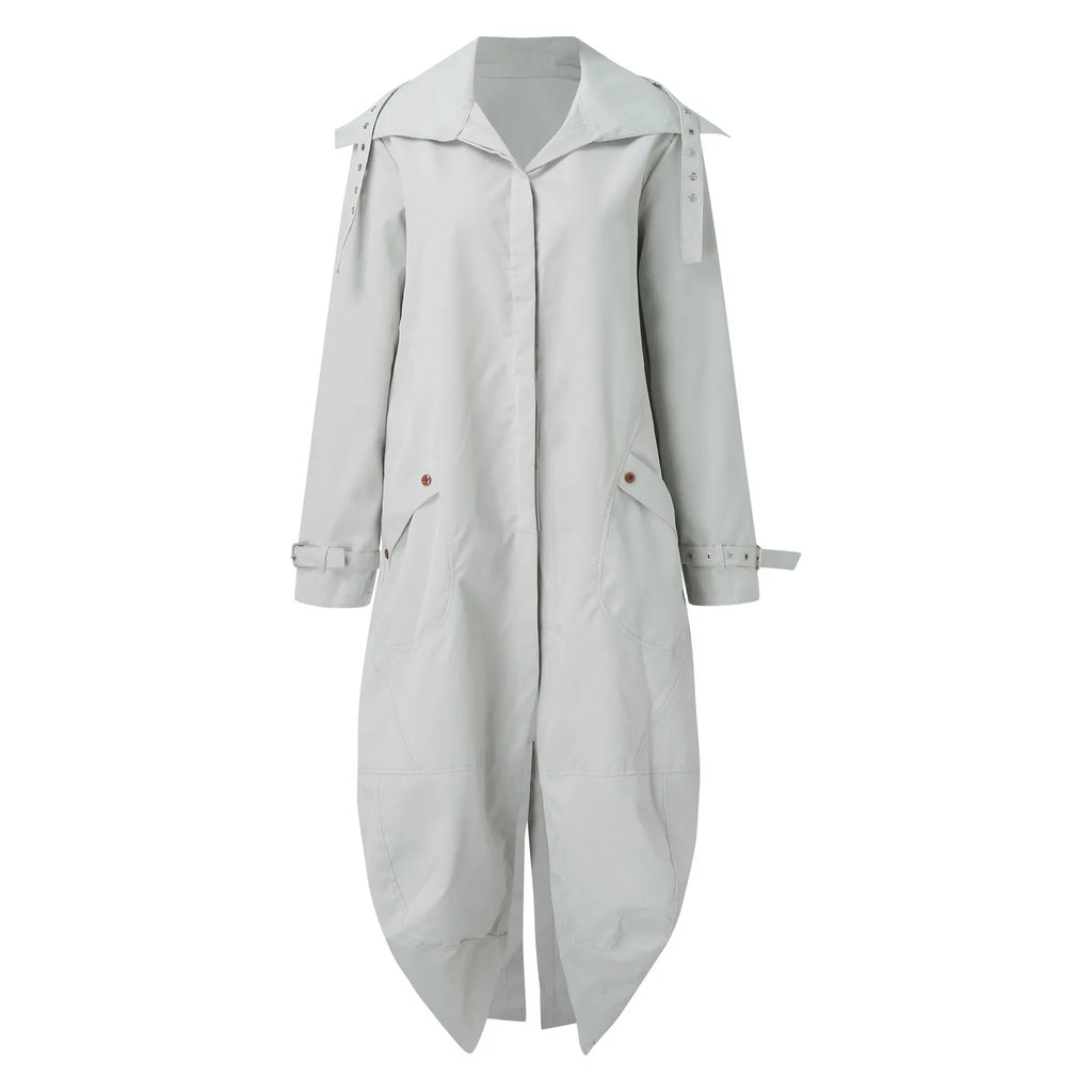 Women's Casual Lapel Button Up Long Shacket Coat Womens Plus Size Lightweight Windbreaker With Pockets Streetwear Lapel Anoraks