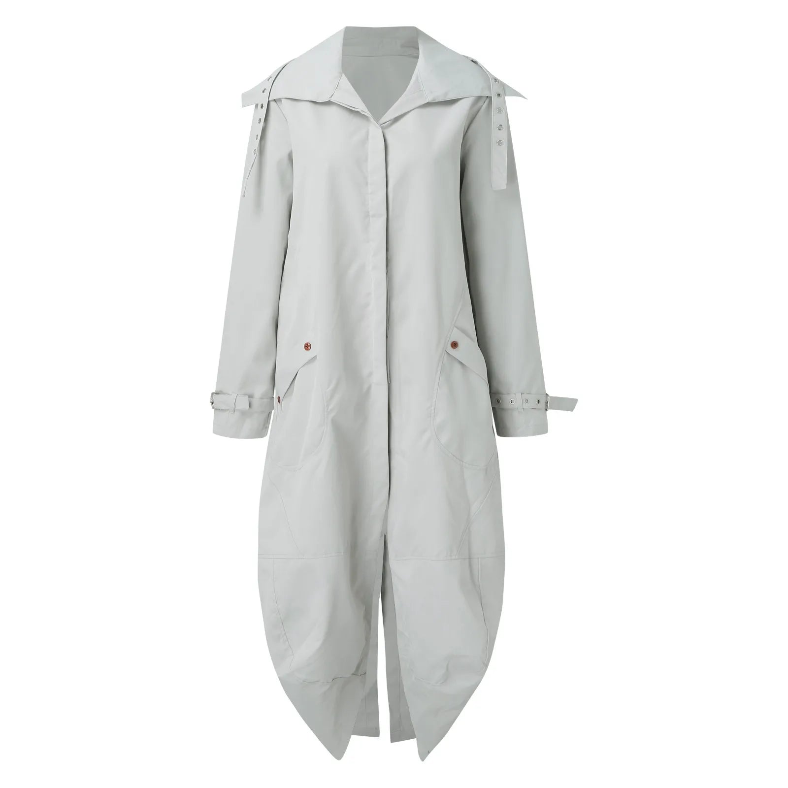 Women's Casual Lapel Button Up Long Shacket Coat Womens Plus Size Lightweight Windbreaker With Pockets Streetwear Lapel Anoraks