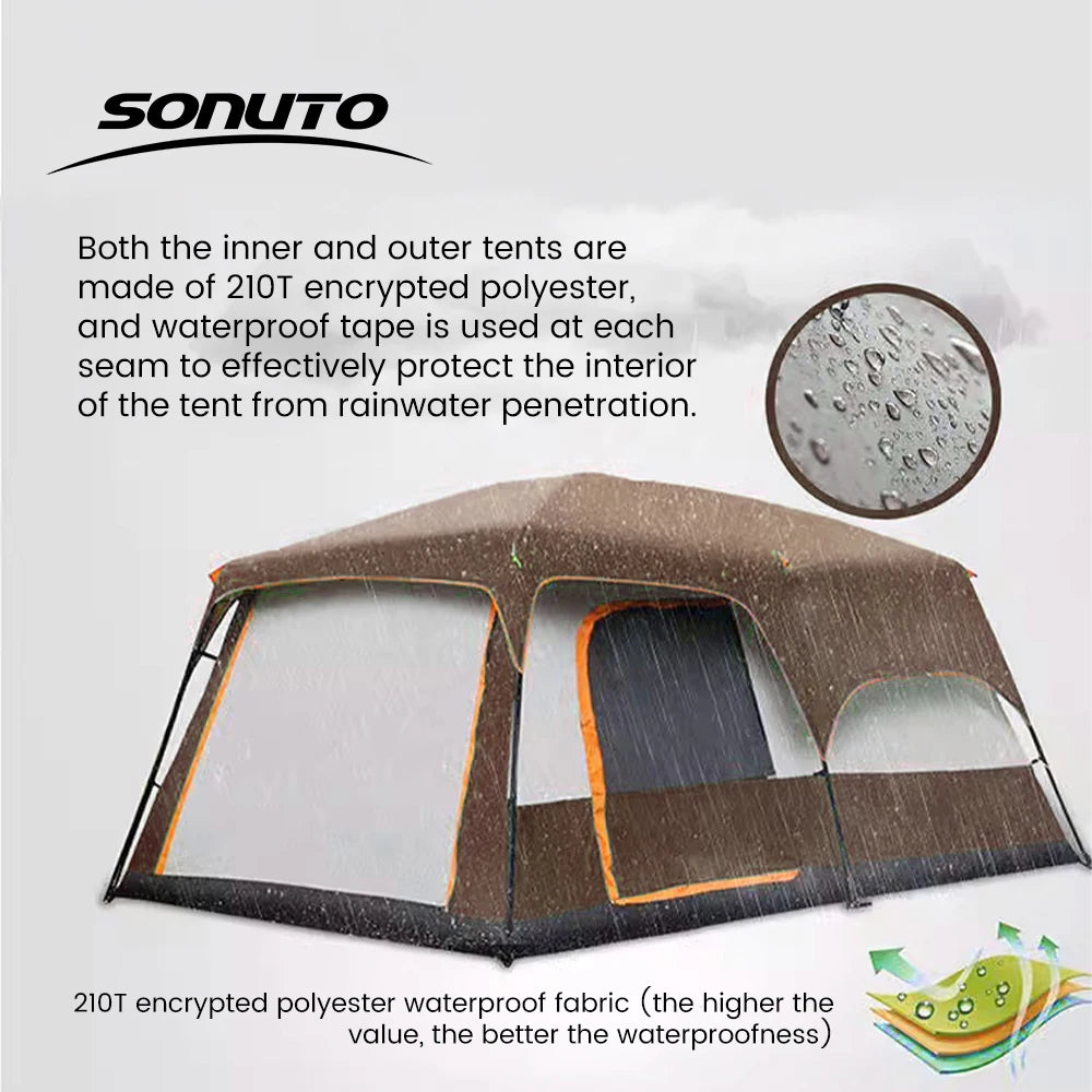 4 Season Camping Tent 3-12 Person Waterproof Windproof