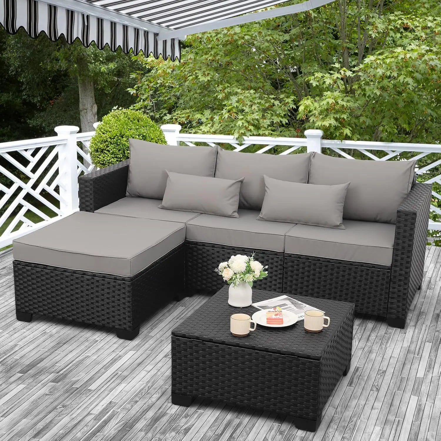 Patio Furniture Set Outdoor Sectional Wicker