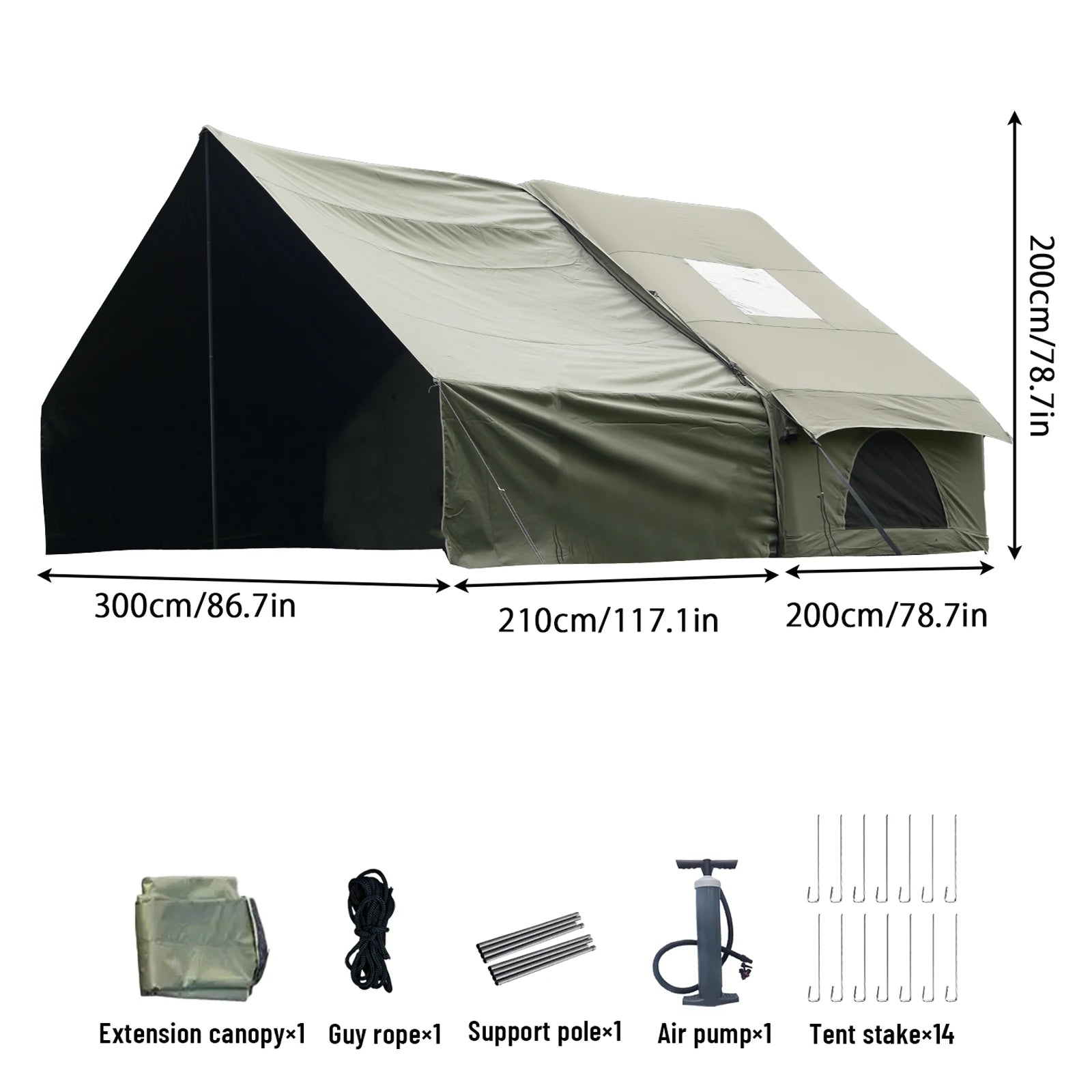 Inflatable Tent With Skylight Quick Setup