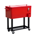80 QT Rolling Cooling Bins Ice Chest on Wheels