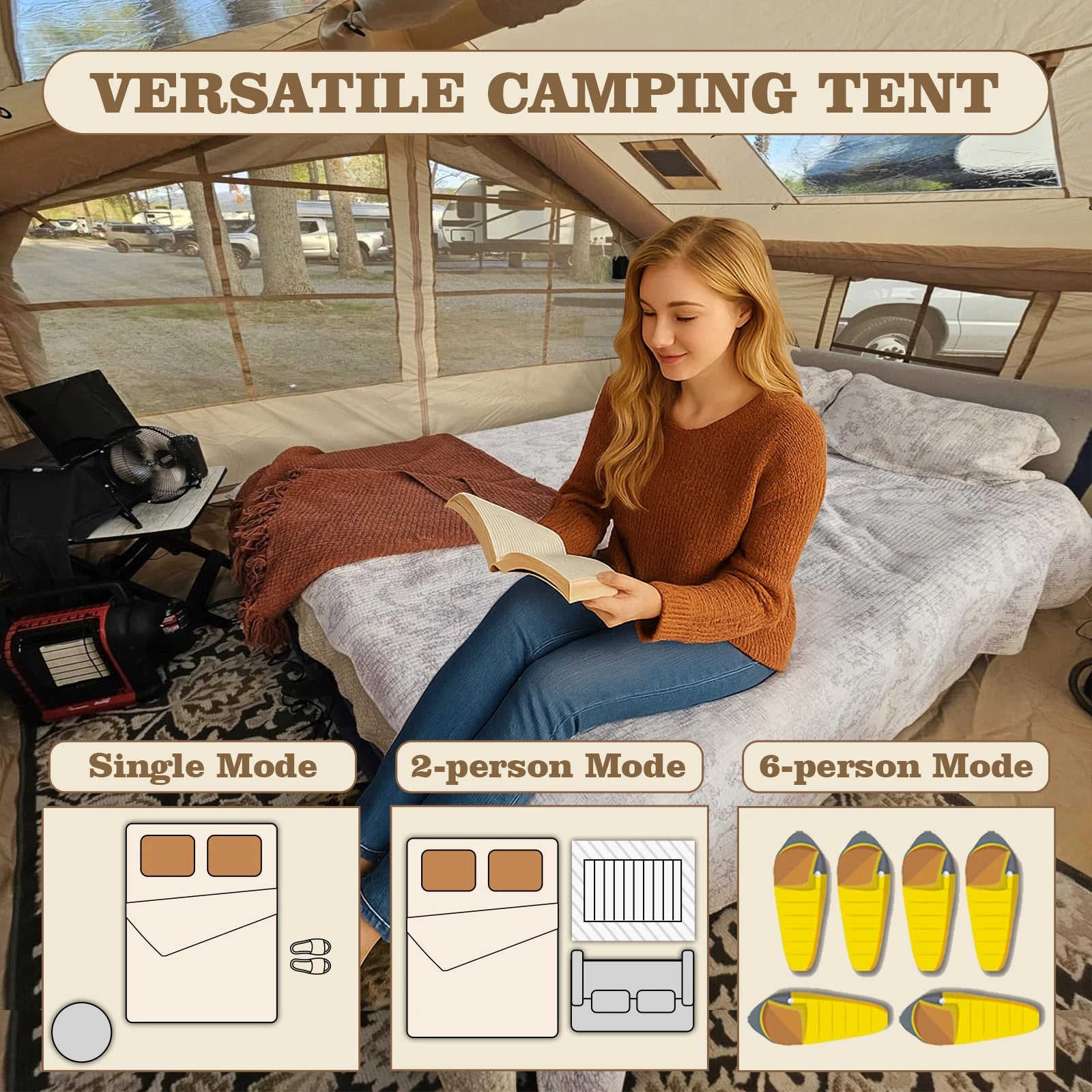 Inflatable Tent Air Conditioning Vent Glamping Blow up Tent