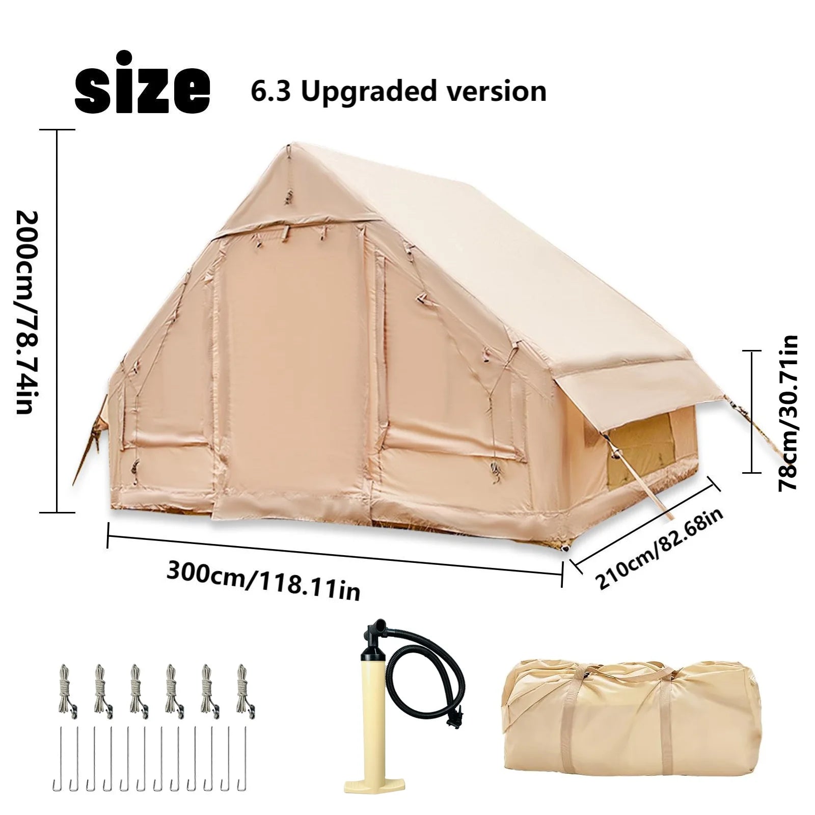 Inflatable Tent With Skylight Quick Setup