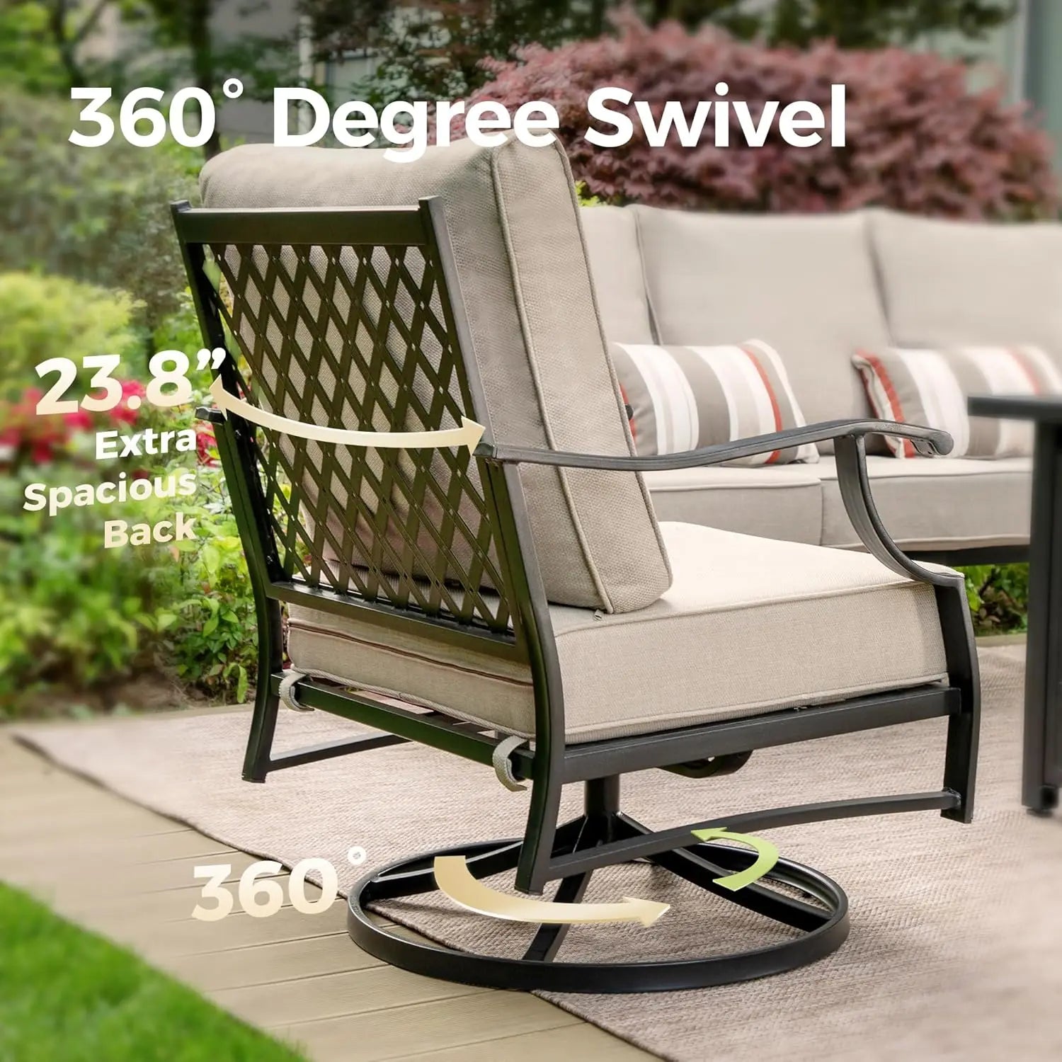 Swivel Patio Chairs High Back Outdoor