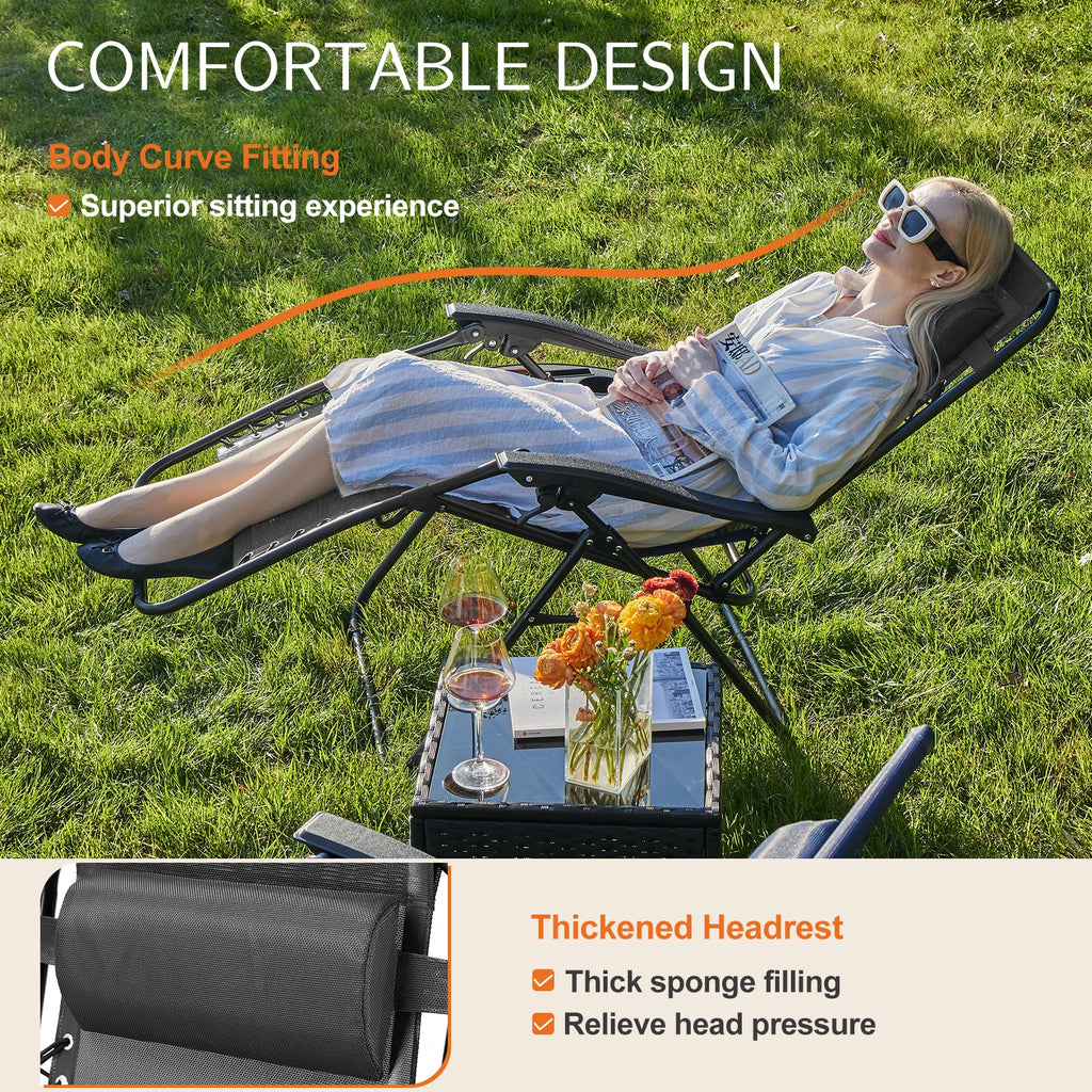 Zero Gravity Set of 2 Portable Recliner Pillow