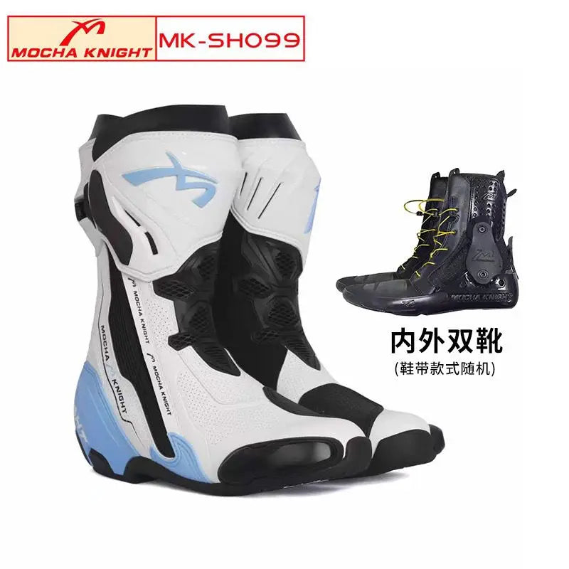 Double-Layer Waterproof Motorcycle Track Riding Boots CE