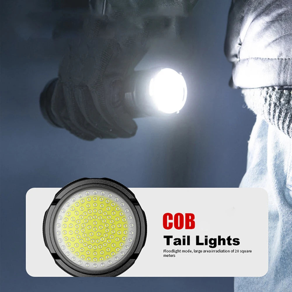1000W Flash Light Emergency Spotlight 9km Tactical Torch