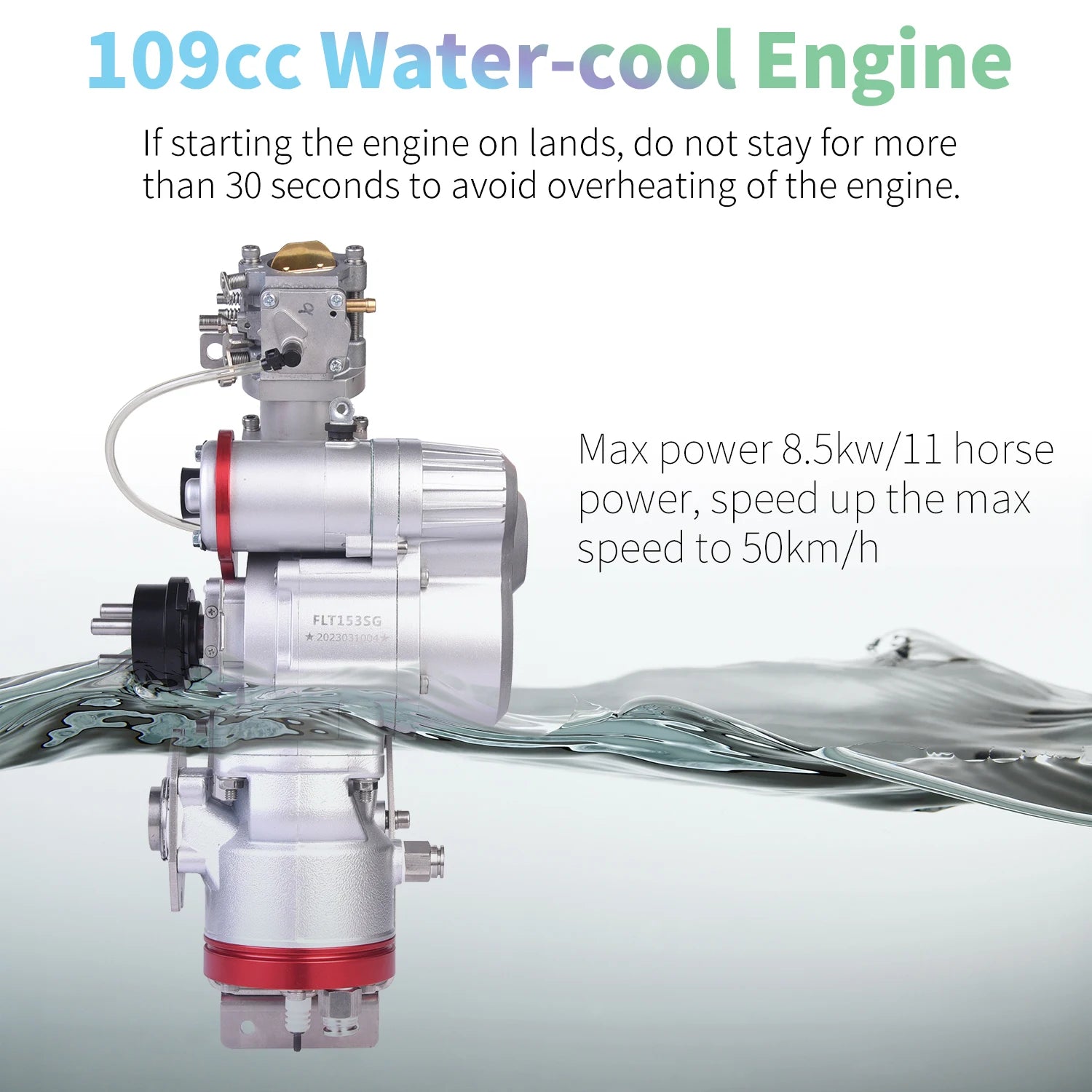 Surfboard Carbon Fiber Gas-Powered 109cc Engine