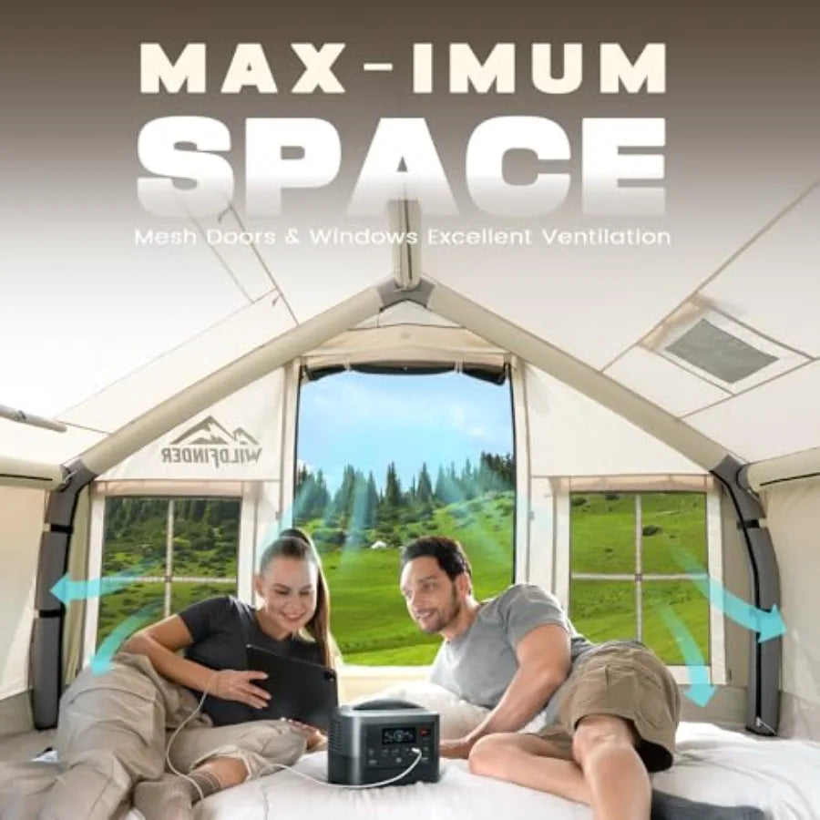 Inflatable Tent with Skylight Stove Jack
