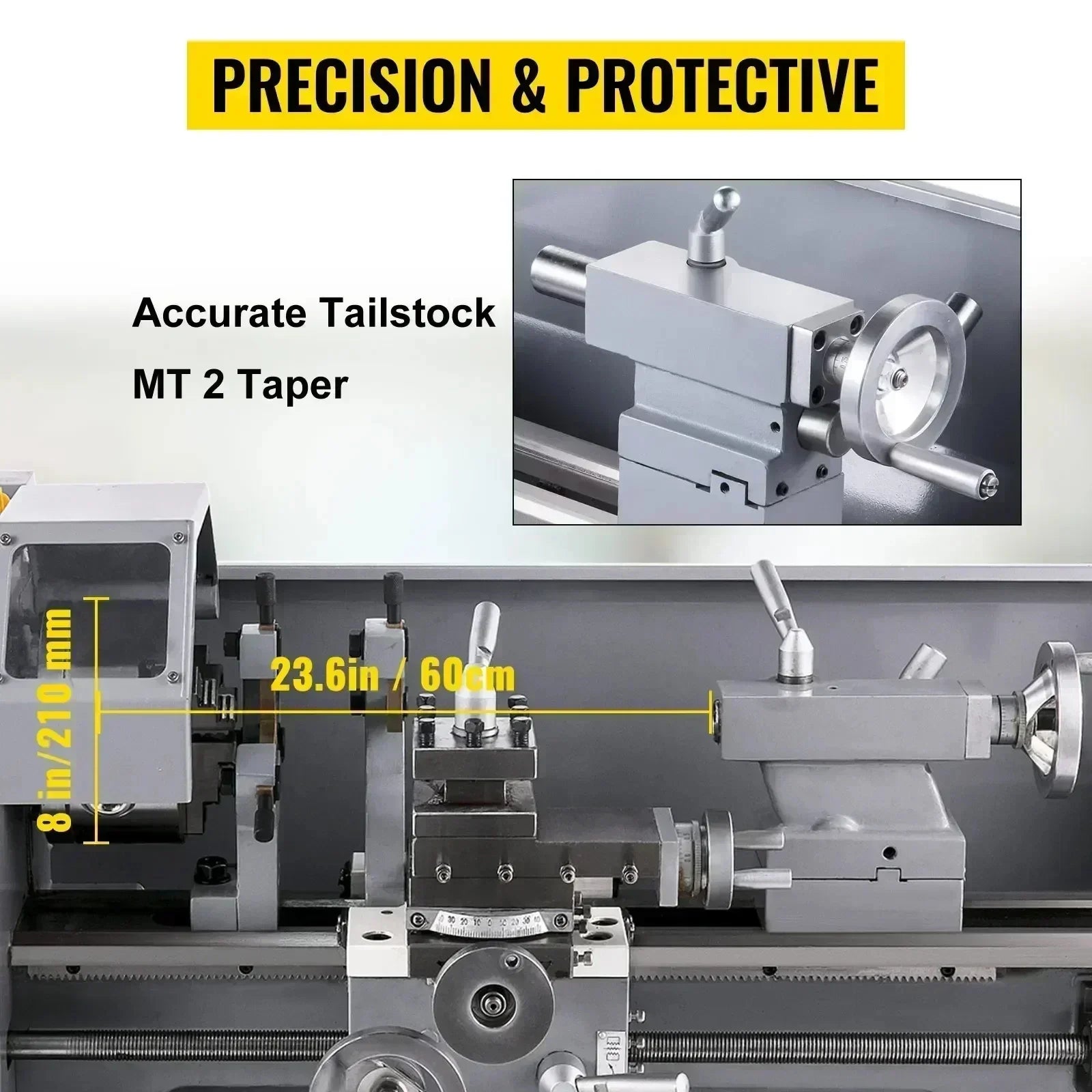 Mini Metal Lathe Variable Speed Large Swing