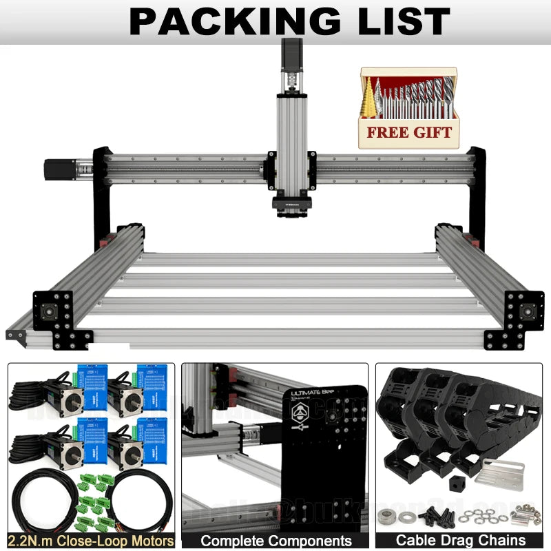 3D ULTIMATE CNC Router Mechanical Kit Quiet Transmission 4 Axis
