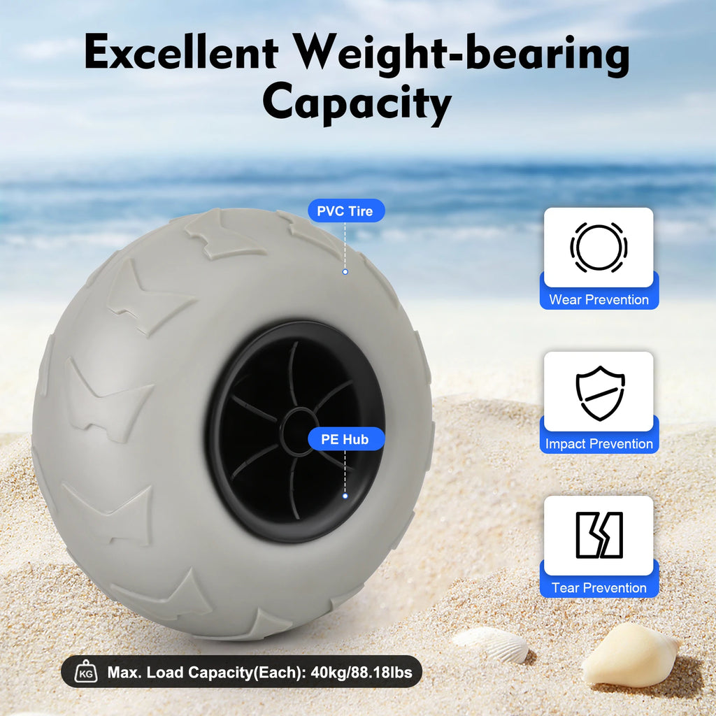 9 inch 2x Beach Cart Inflatable Wheels