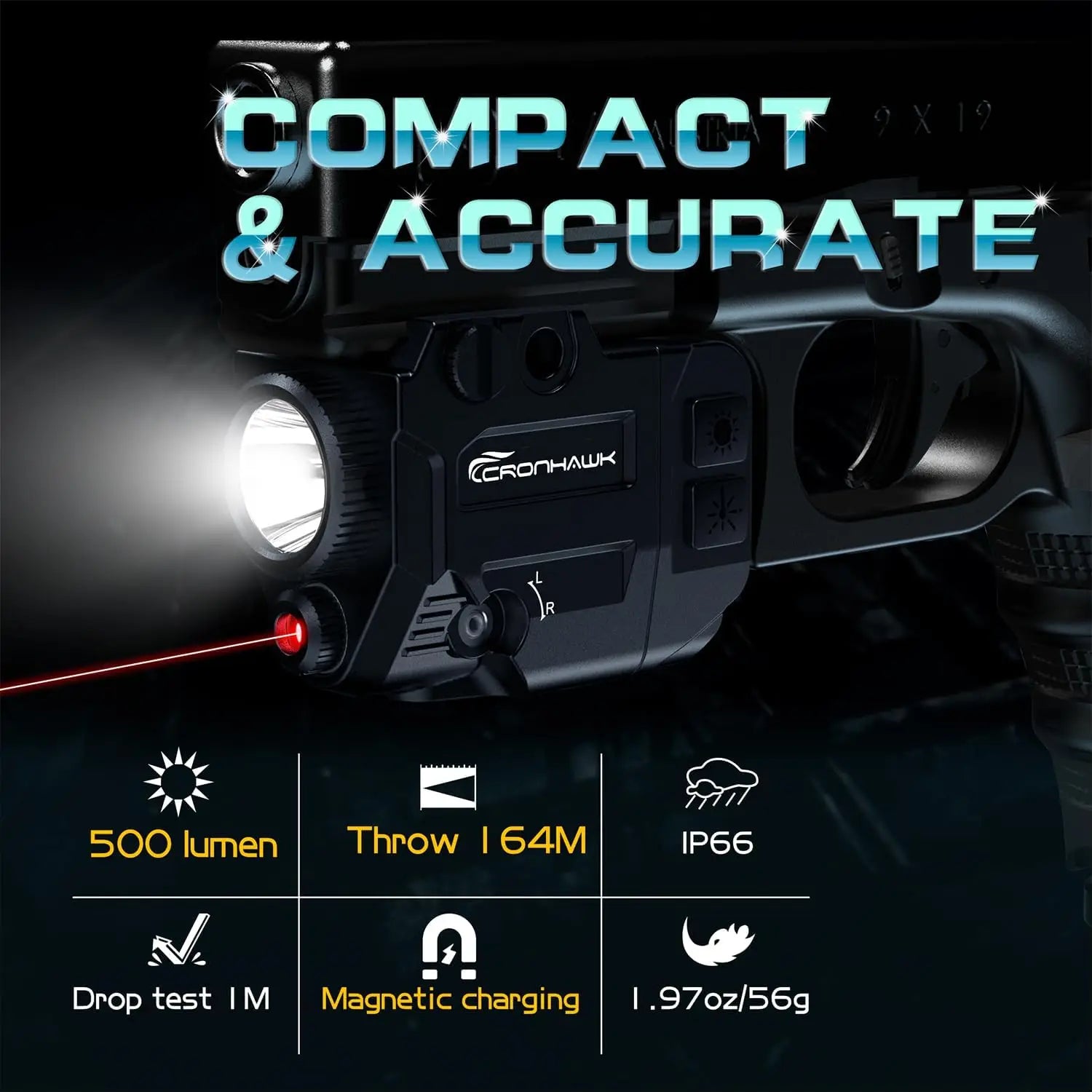 Red Laser Sight Picatinny Rail Rechargeable Handgun
