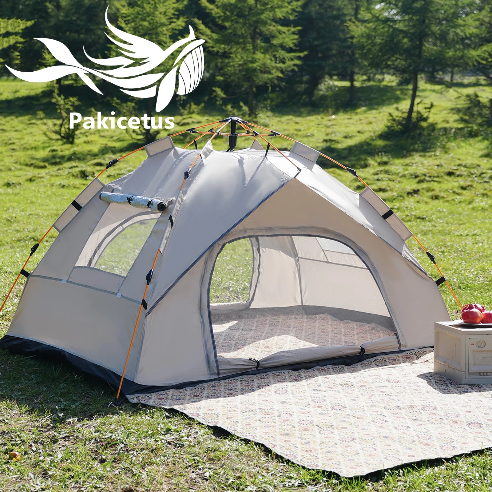 Silver Compact Auto-Tent 60-Second Setup Sunshade