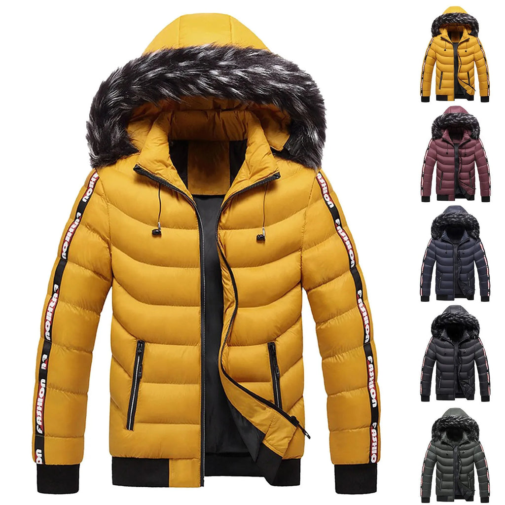 Men Winter Warm Hooded Jacket
