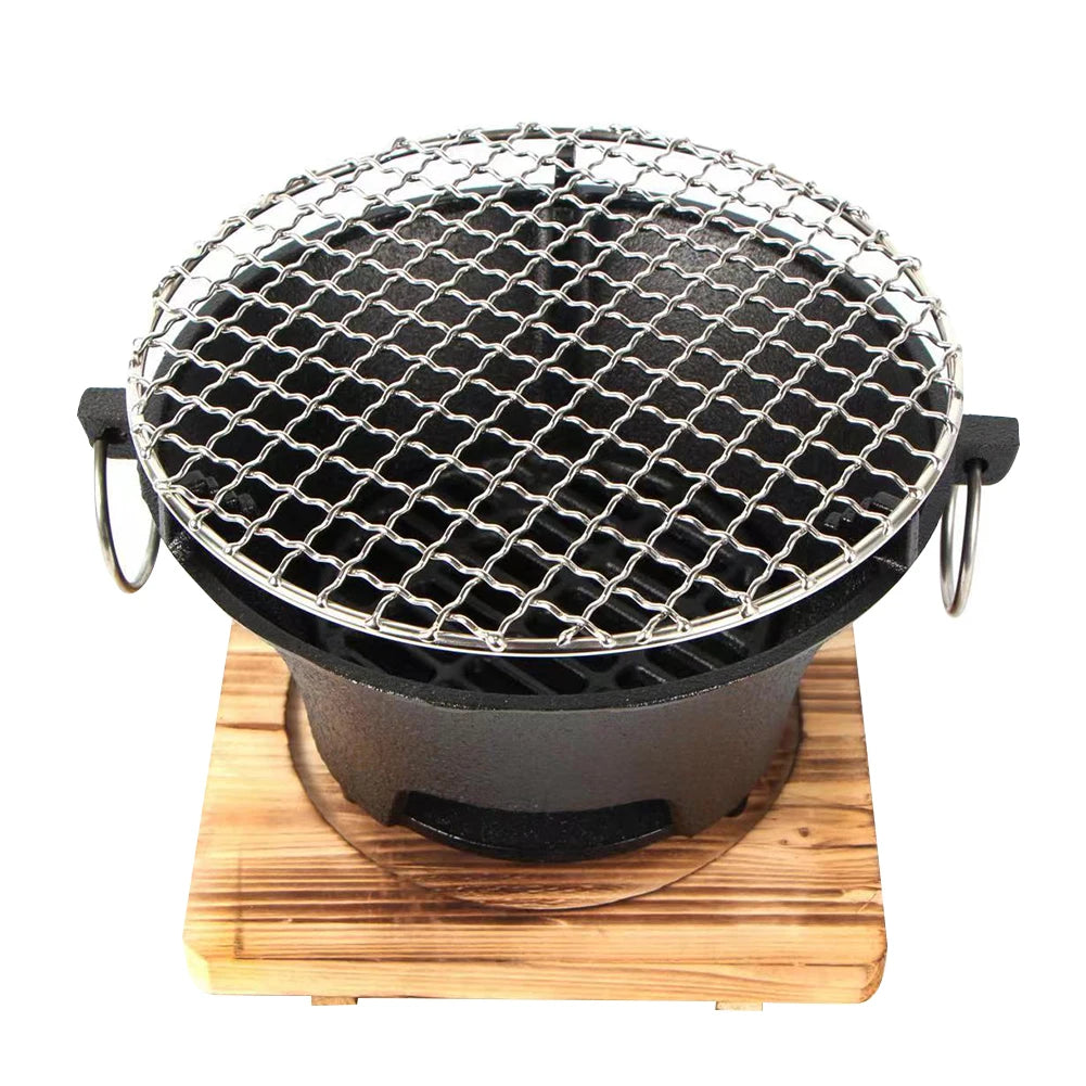 Stainless Steel Round Barbecue Grill Portable Stove