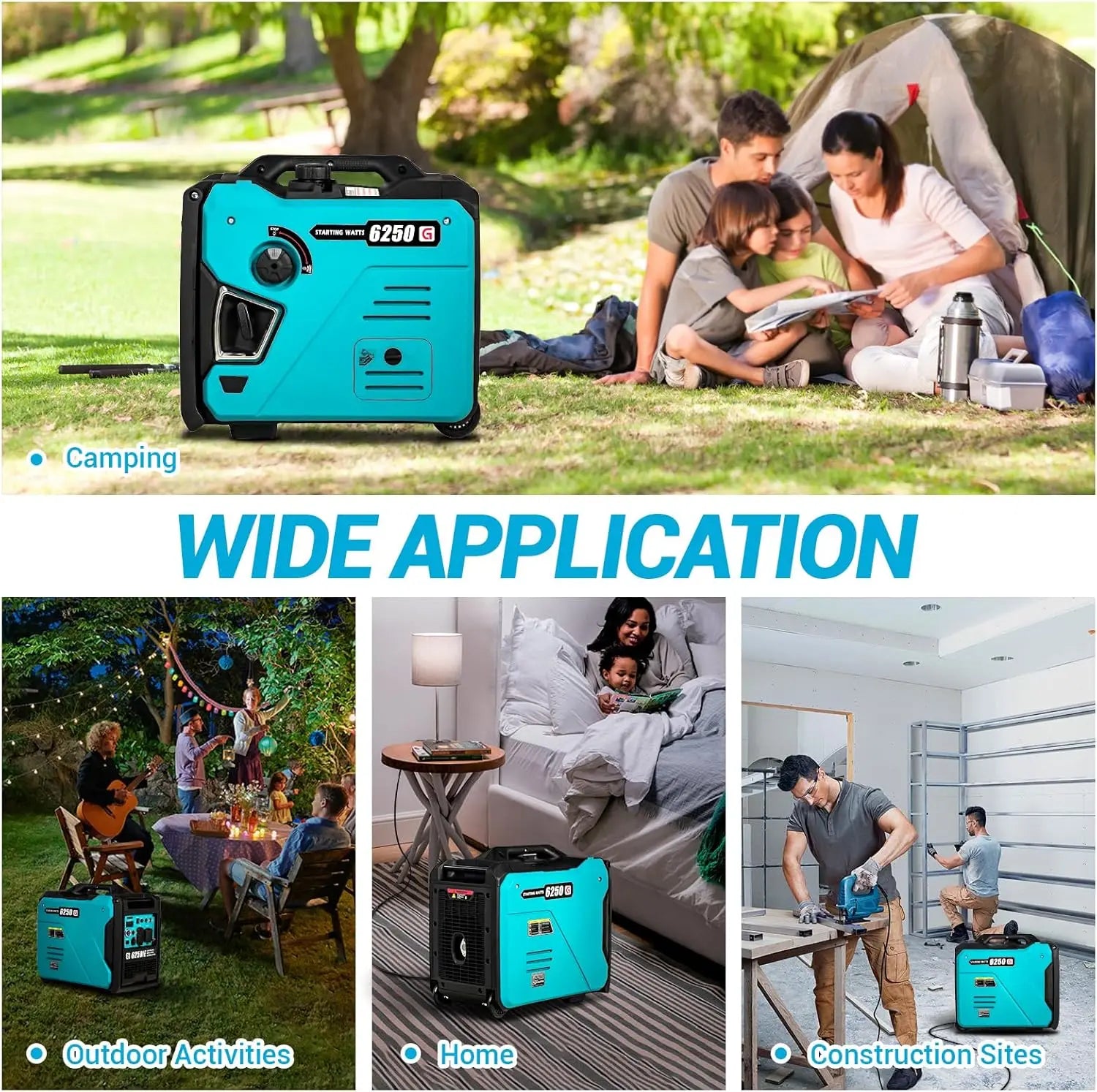 6250W Portable Gas Powered Portable Inverter Generator