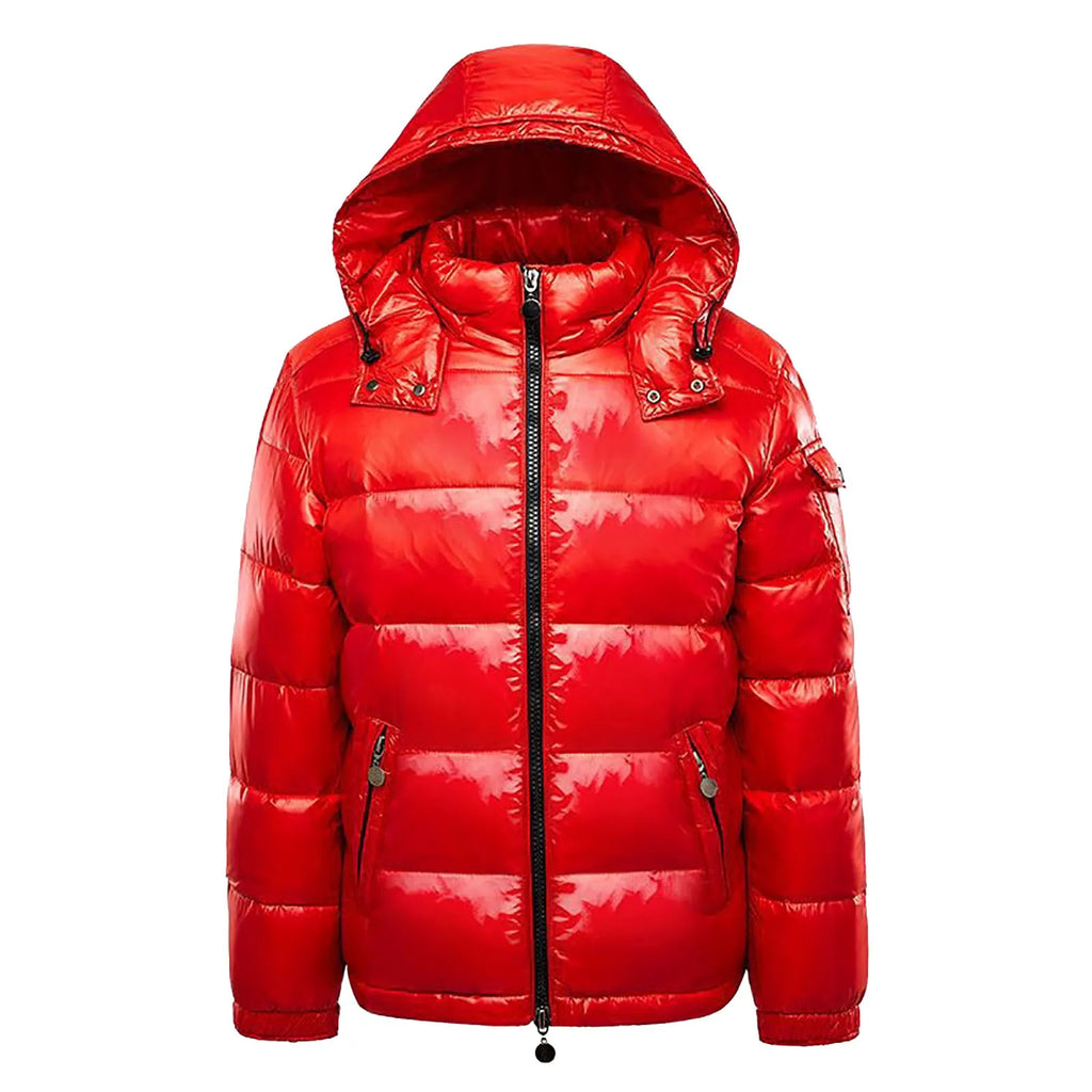Men'S Padded Coats Hooded Jacket Black Glossy Couple Unisex Jacket Hooded Thickened Bread Jackets Winter Warm Outerwear Hombre