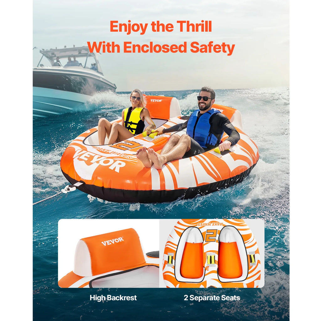 SucceBuy Towable Tubes for Boating 2Person Inflatable Boat Tubes