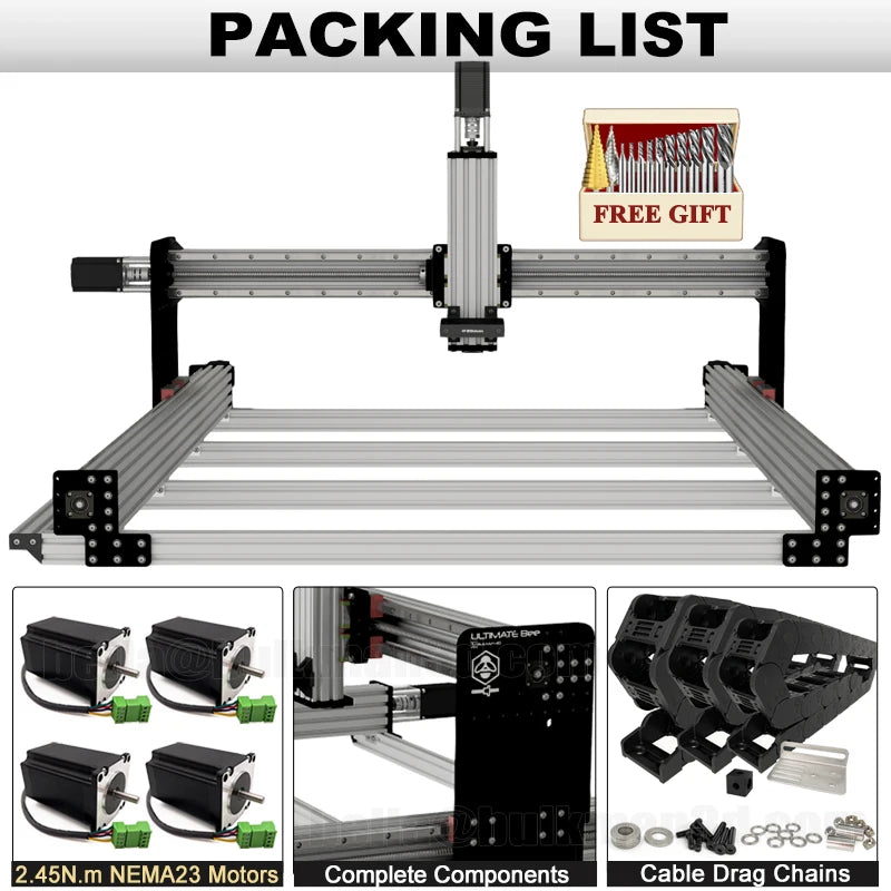 3D ULTIMATE CNC Router Mechanical Kit Quiet Transmission 4 Axis