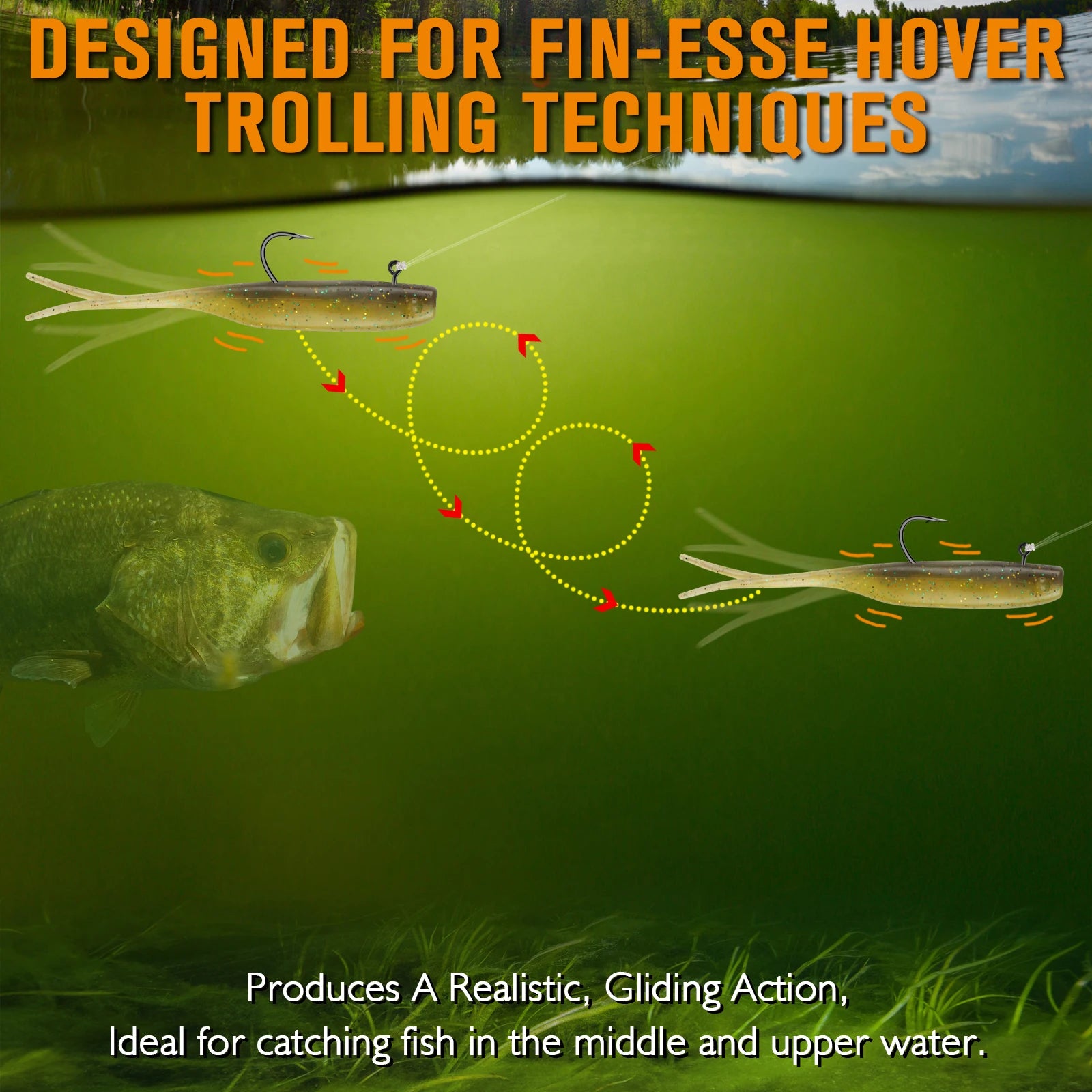 15PCS Hover Rig Jighead Swimbait Fishing Hooks