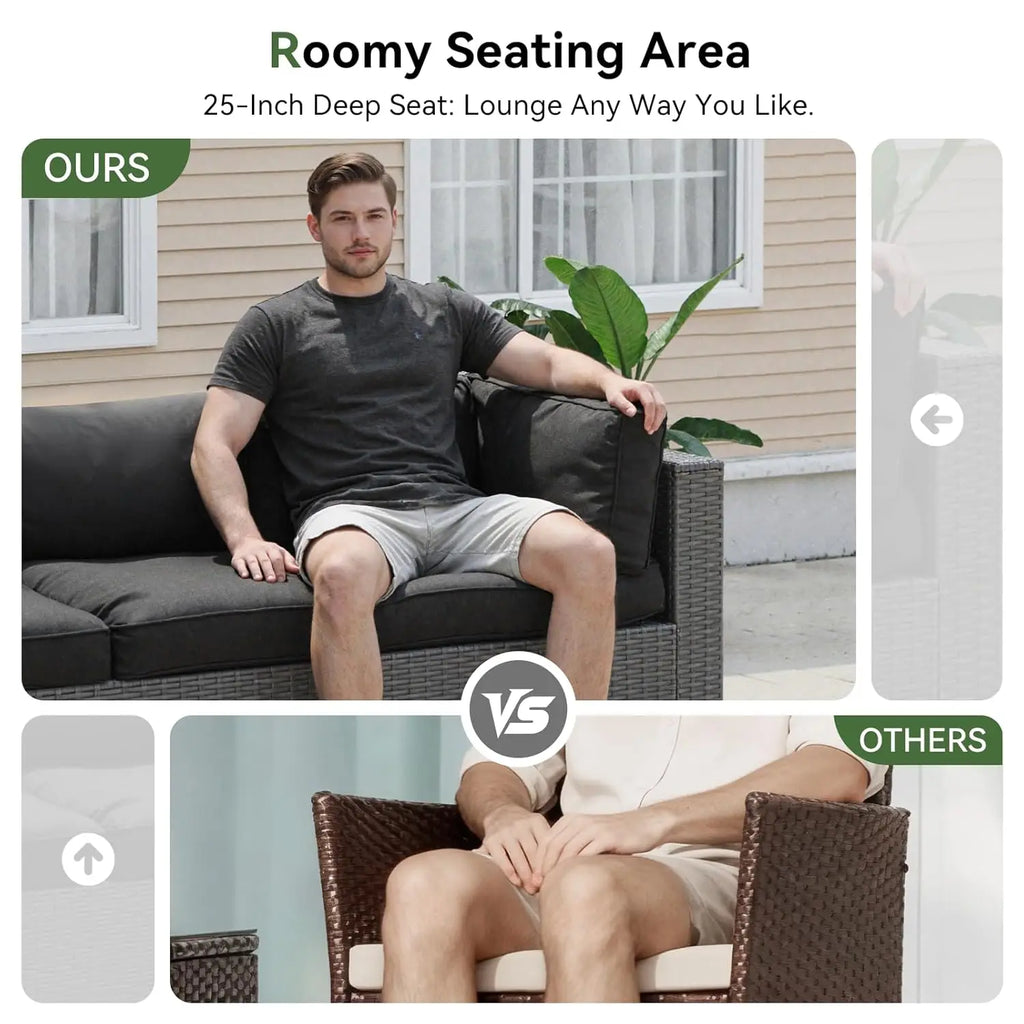 7-Piece Patio Furniture Set Thick Cushions