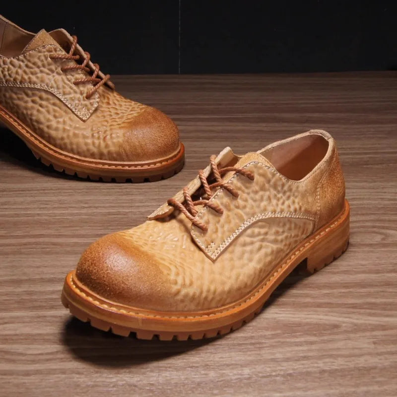 Handmade Shoes Genuine Leather Casual Lace Up