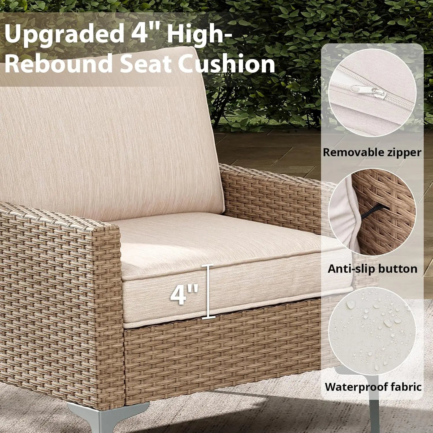 4-Piece Outdoor Sectional Sofa Set