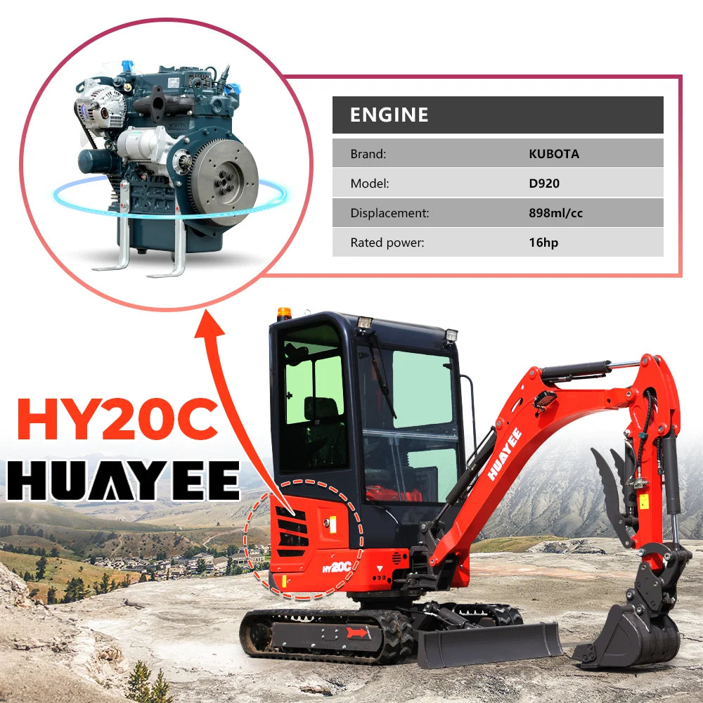 Kubota Engine 2-ton Mini Excavator