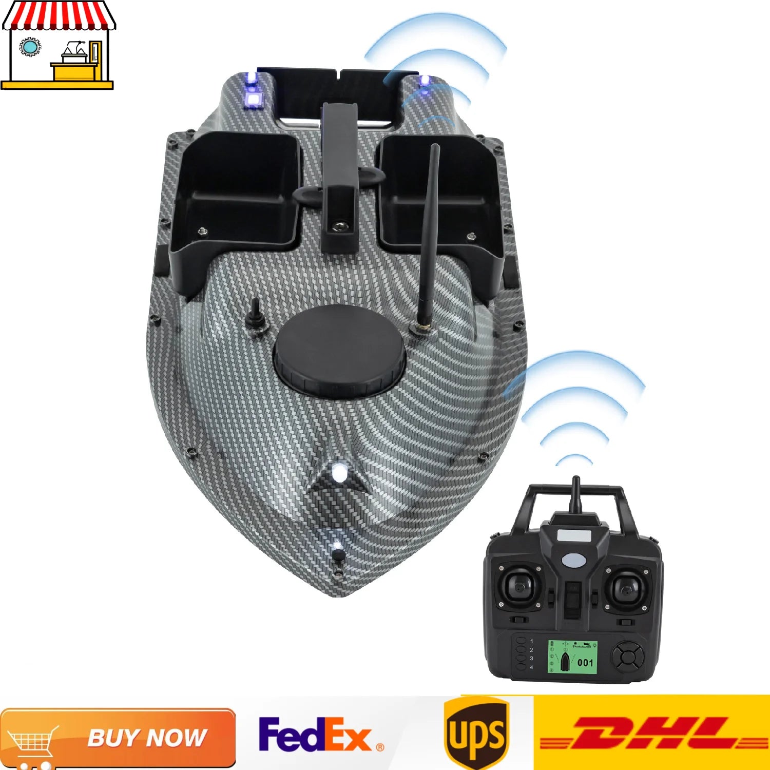 Rechargeable GPS Fishing Bait Boat
