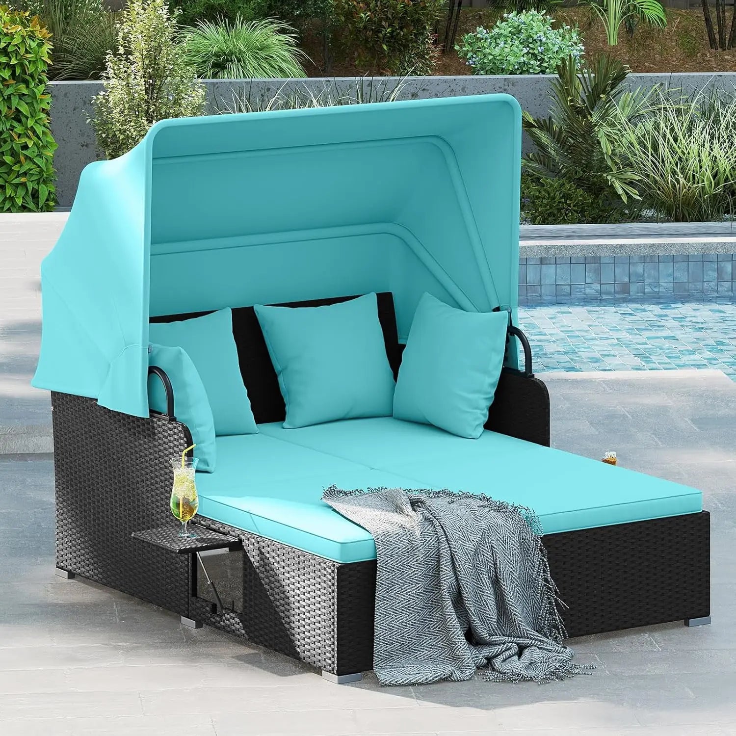 Outdoor Daybed with Canopy 2 Person