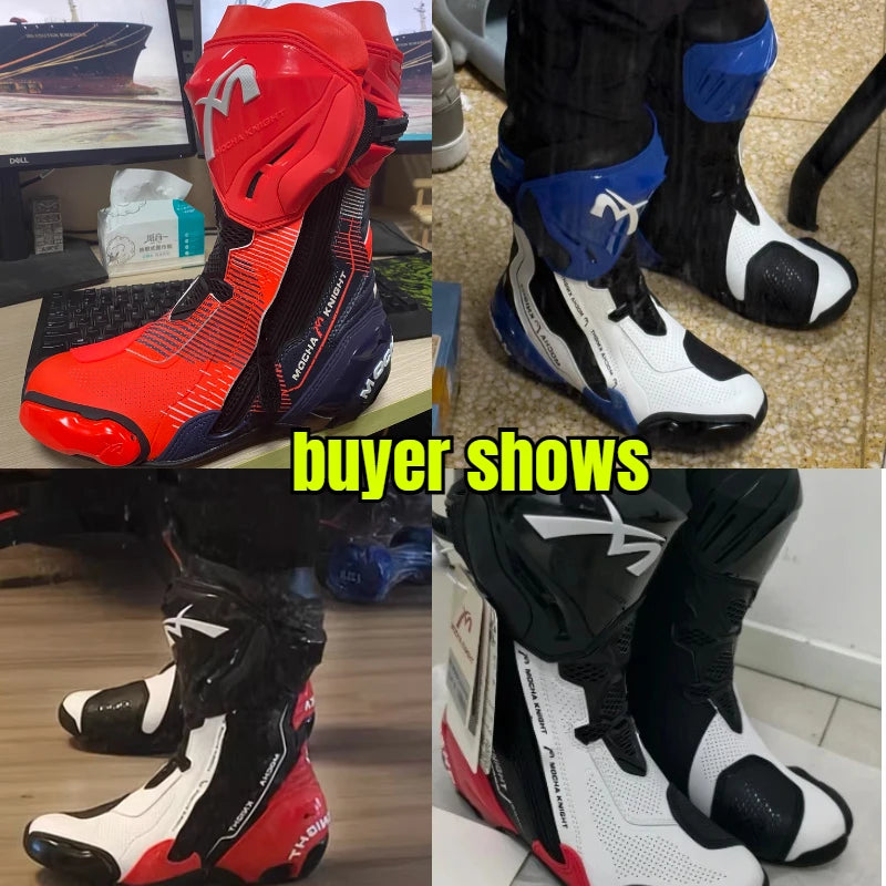 Double-Layer Waterproof Motorcycle Track Riding Boots CE