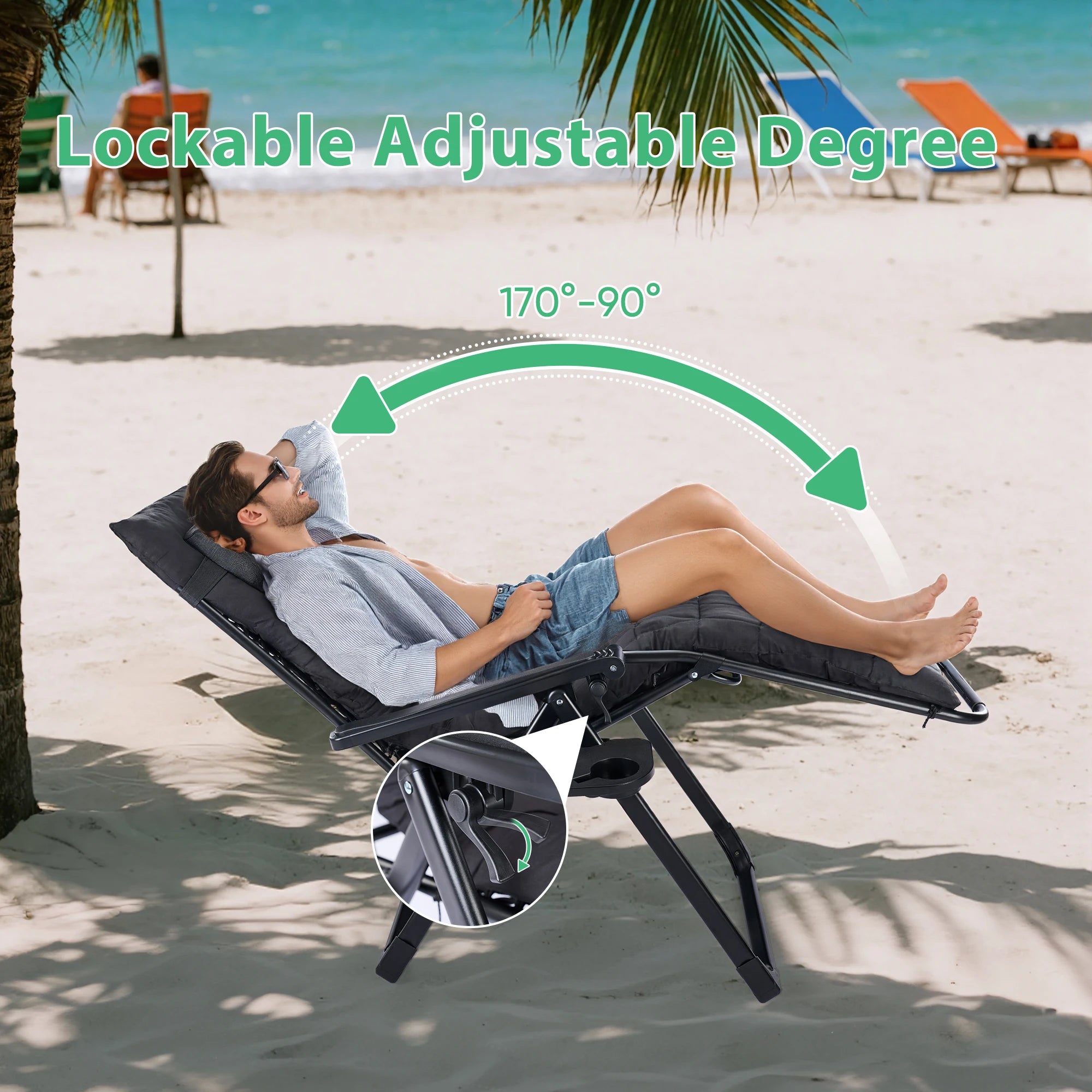 Zero Gravity Recliner Camping Patio Lounge Chair Folding