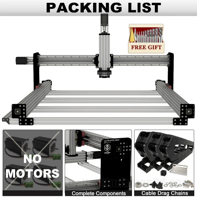 3D ULTIMATE CNC Router Mechanical Kit Quiet Transmission 4 Axis