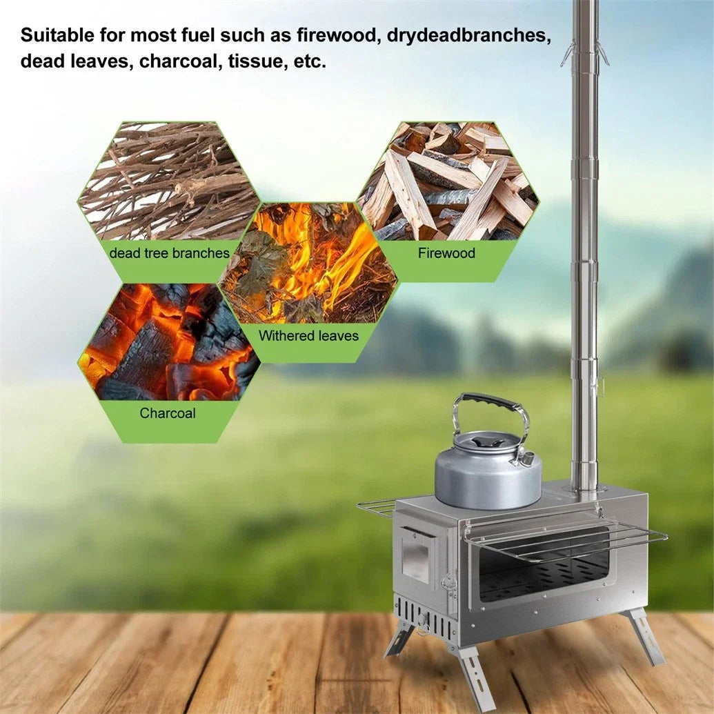 Wood Burning Stove Portable Stainless Chimney Pipe