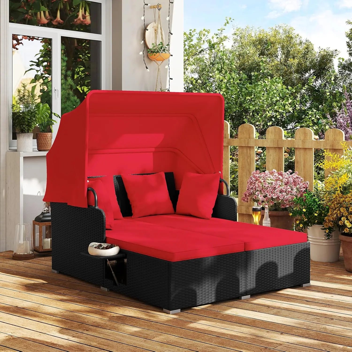 Outdoor Daybed with Canopy 2 Person