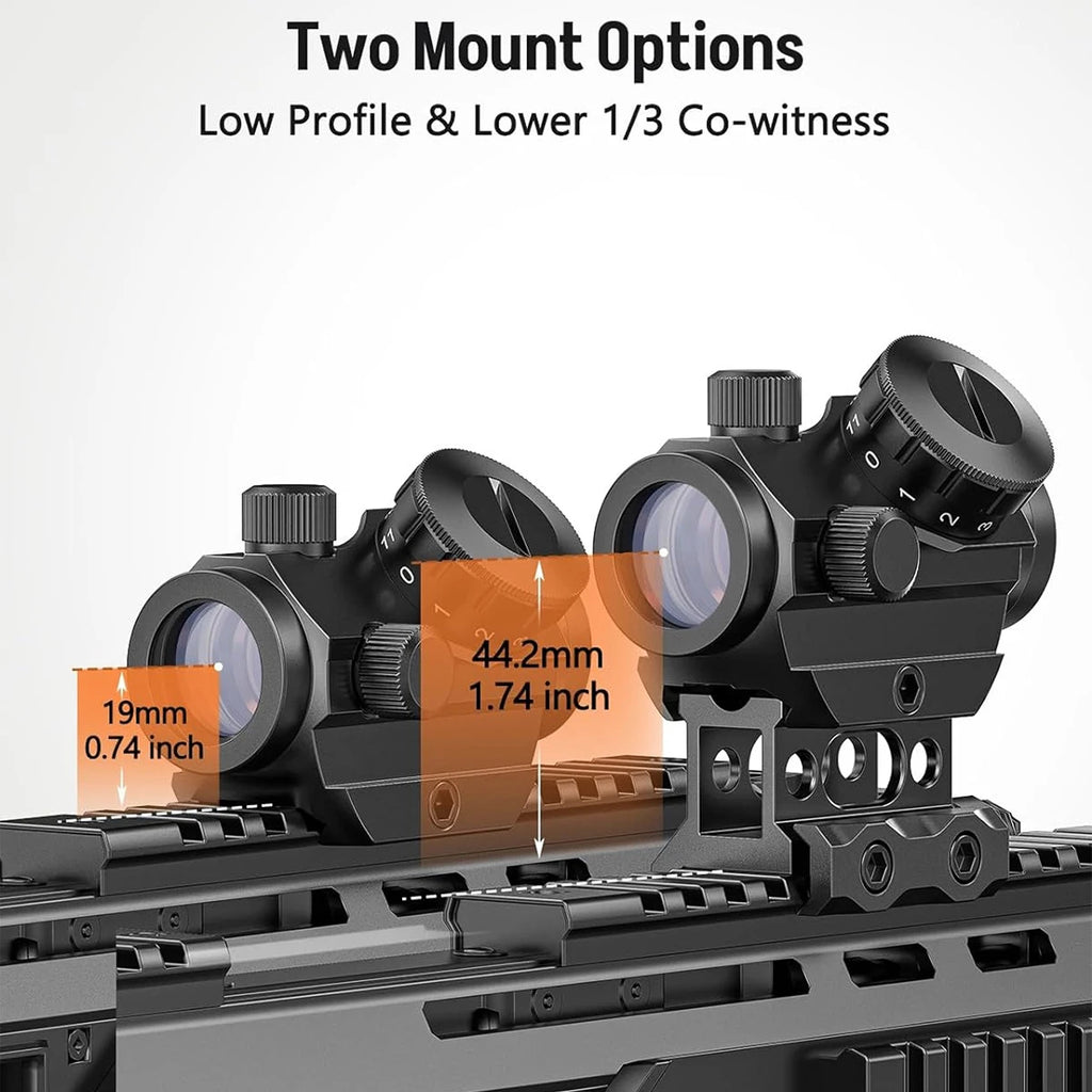 Red Dot Sight 1x25mm Waterproof and Shockproof Riser Mount