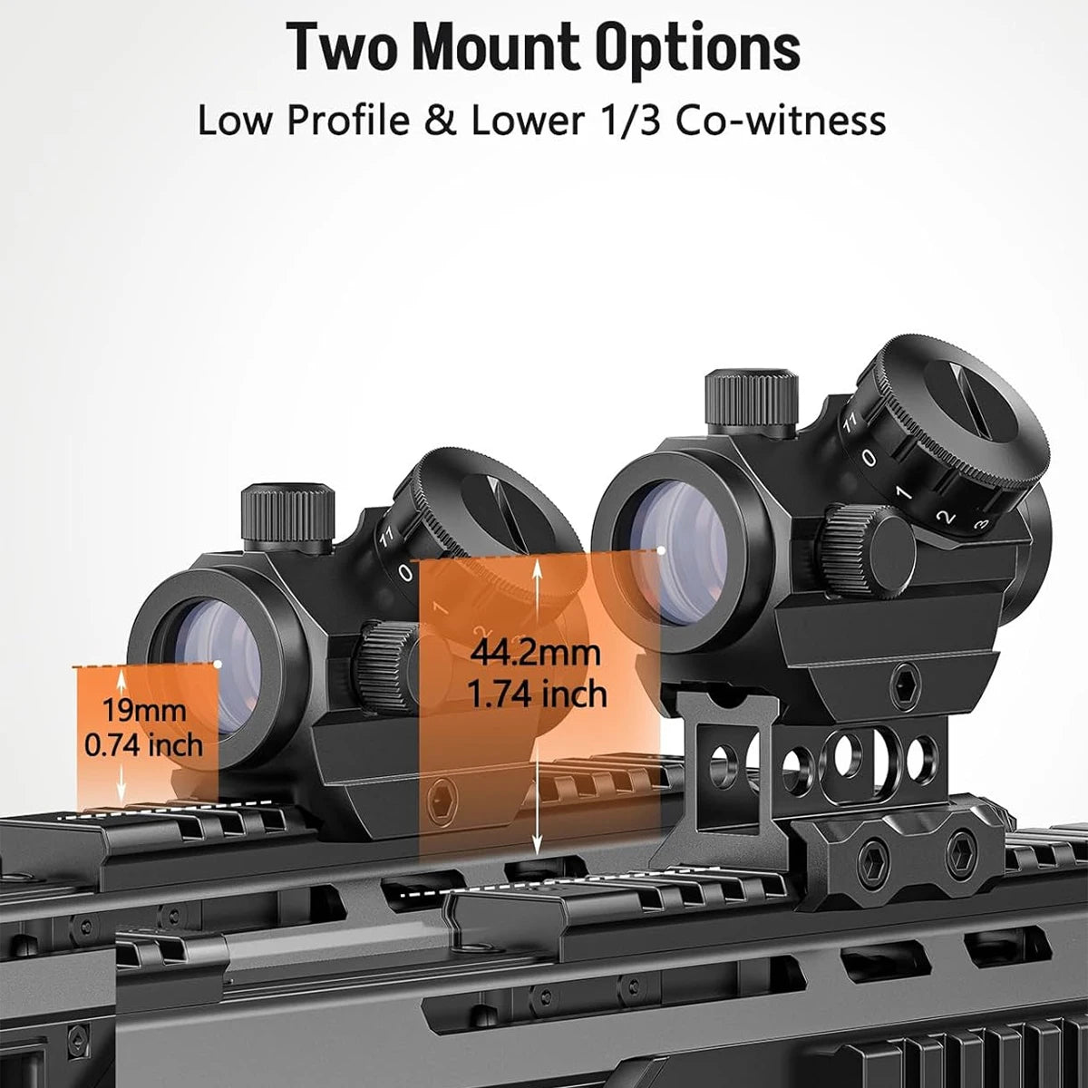 Red Dot Sight 1x25mm Waterproof and Shockproof Riser Mount