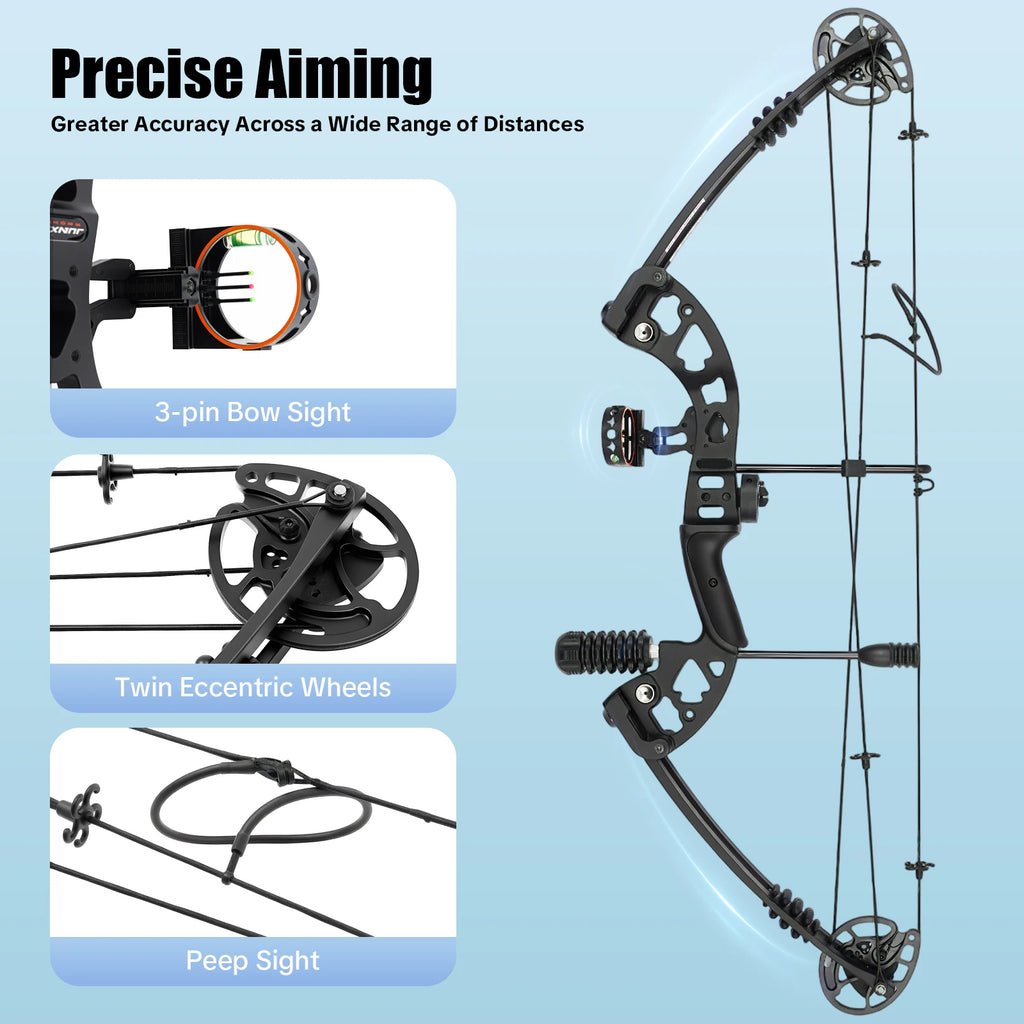 30-55 lbs Compound Bow Adjustable Draw Weight and Length