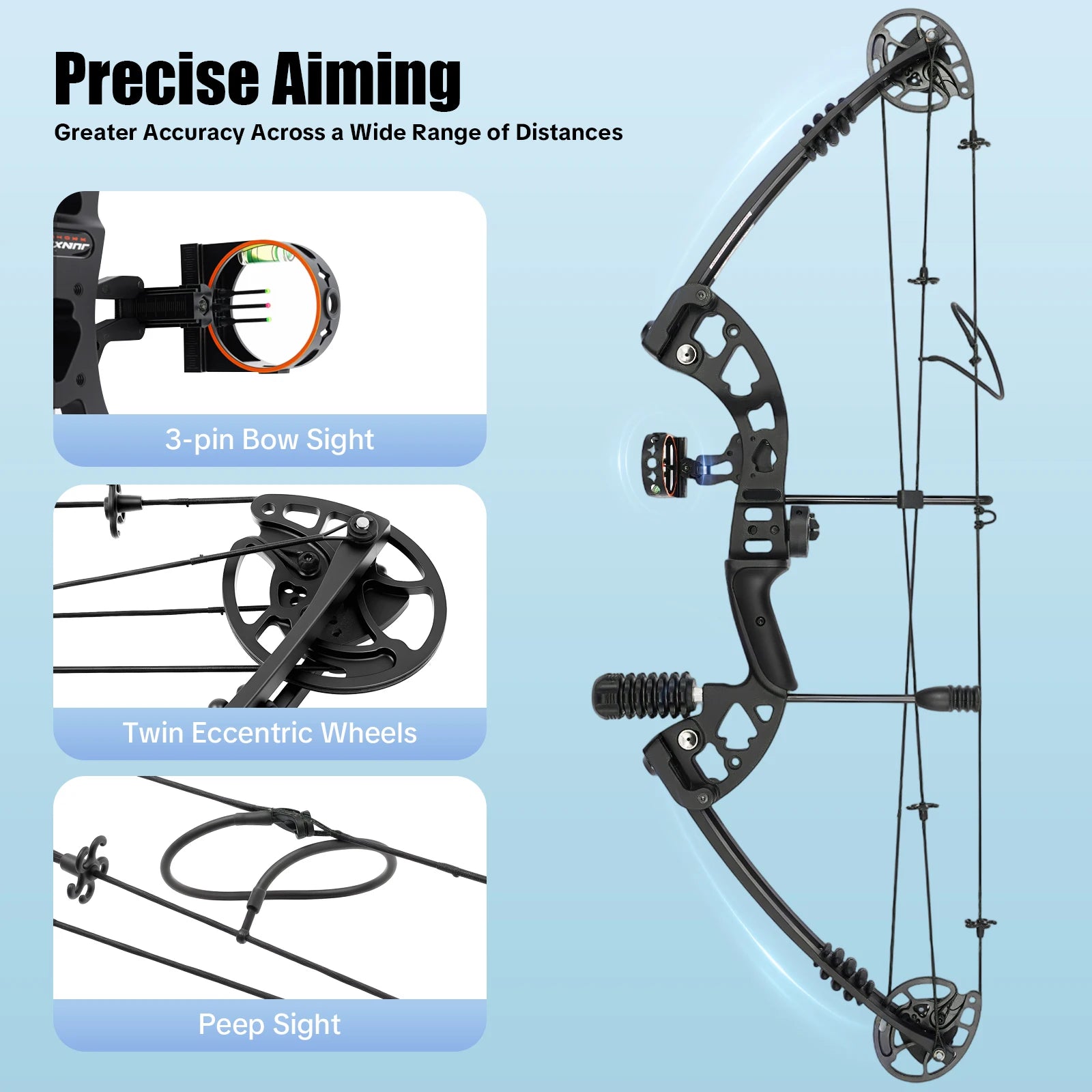 30-55 lbs Compound Bow Adjustable Draw Weight and Length