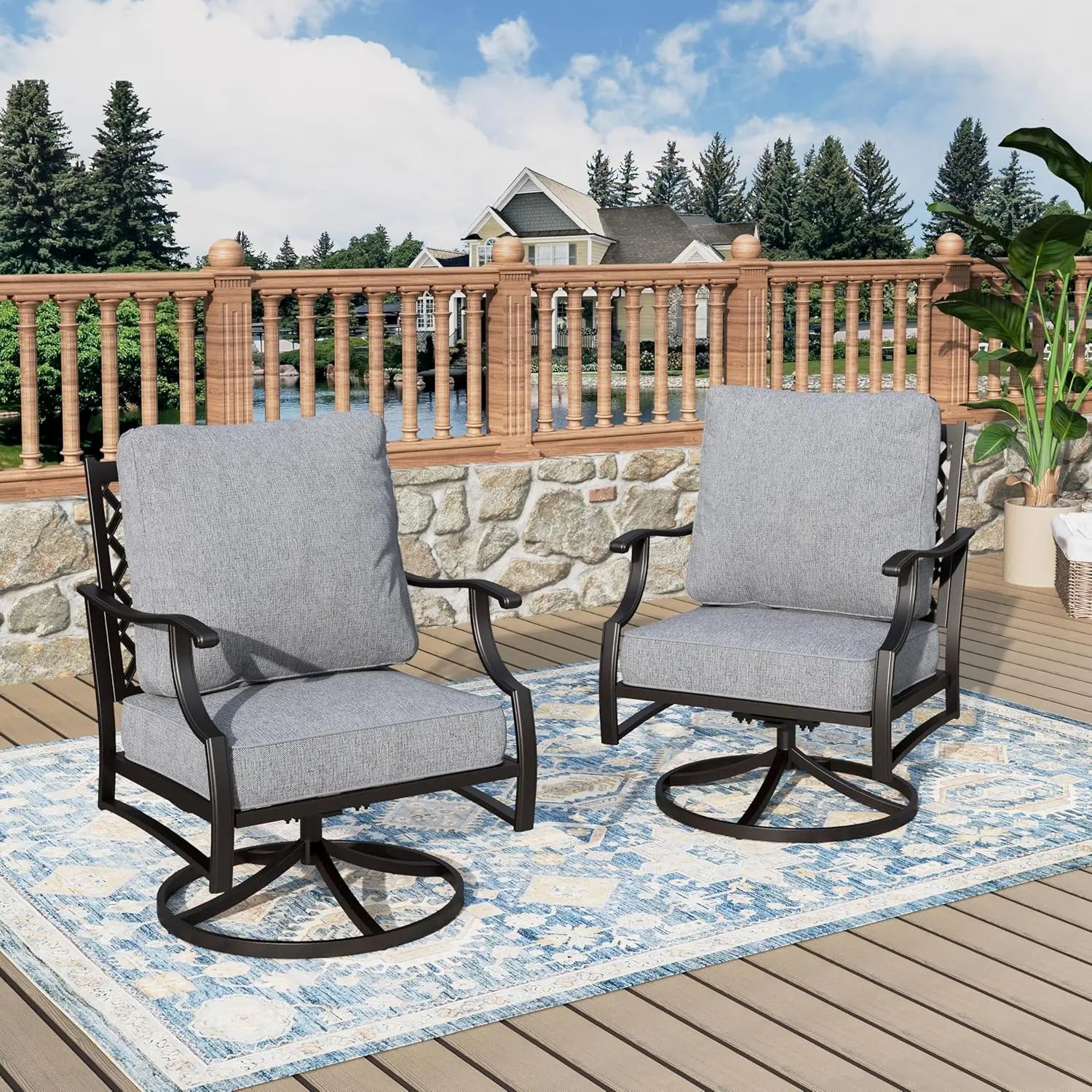 Swivel Patio Chairs High Back Outdoor