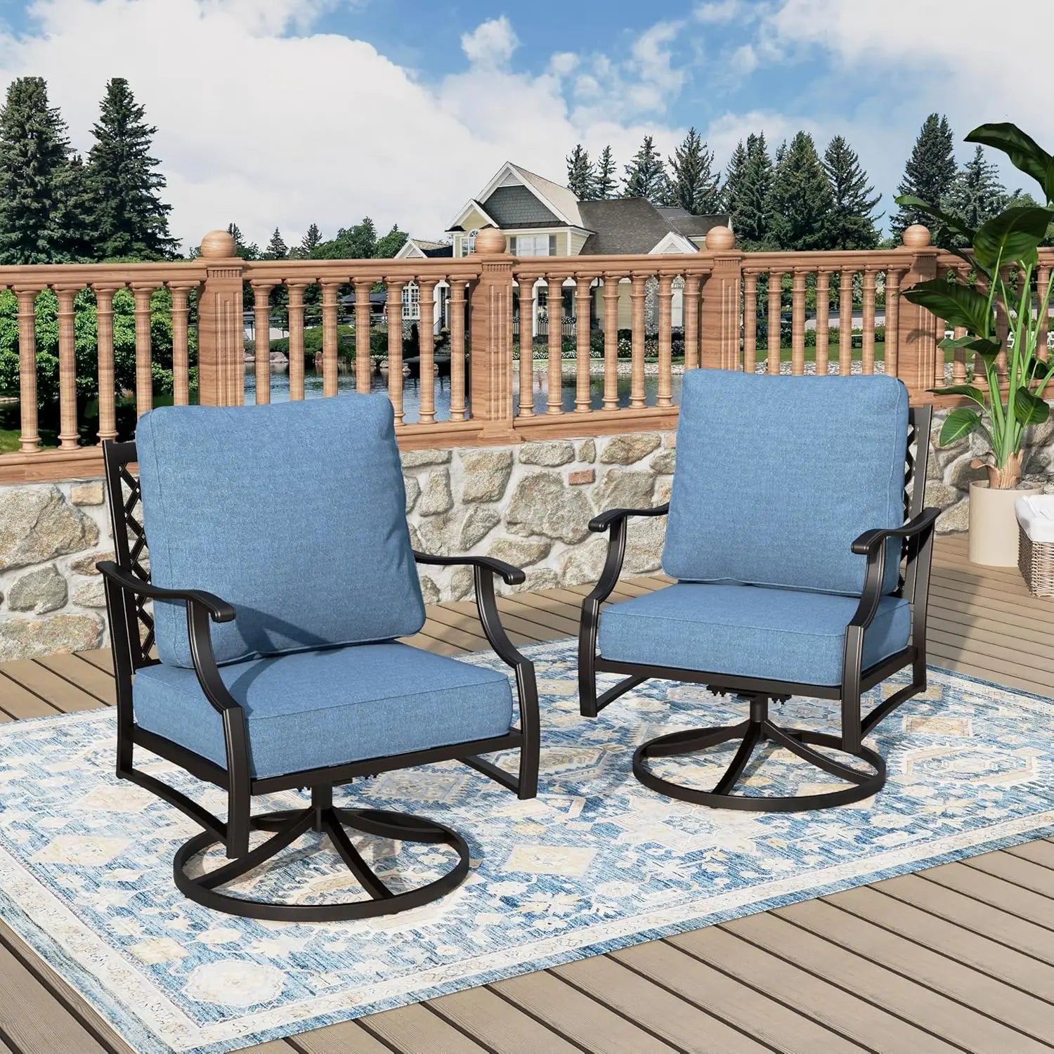 Swivel Patio Chairs High Back Outdoor