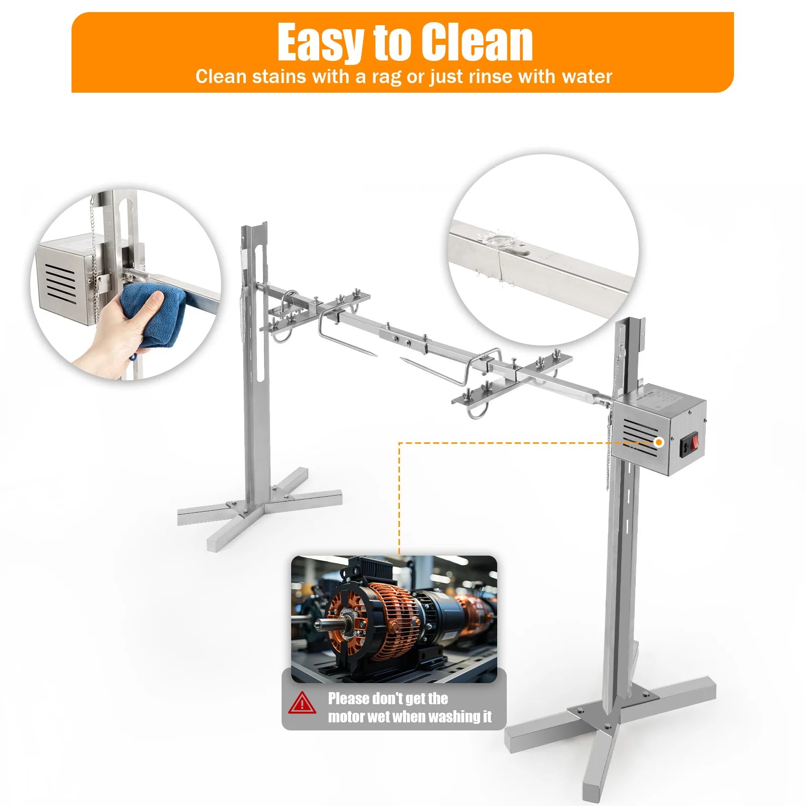 53" Rotisserie Grill Kit Roaster Stand