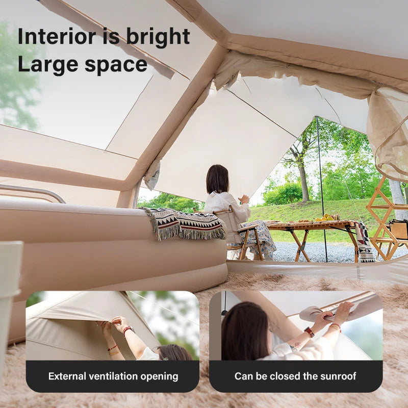 2-in-1 Auto Inflatable Tent with Sunshade Waterproof