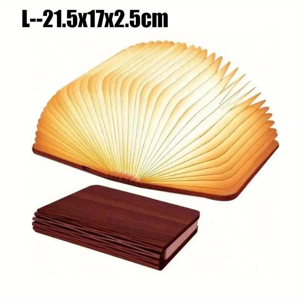 Wooden Folding Book Lamp Portable LED Desk Light USB Rechargeable
