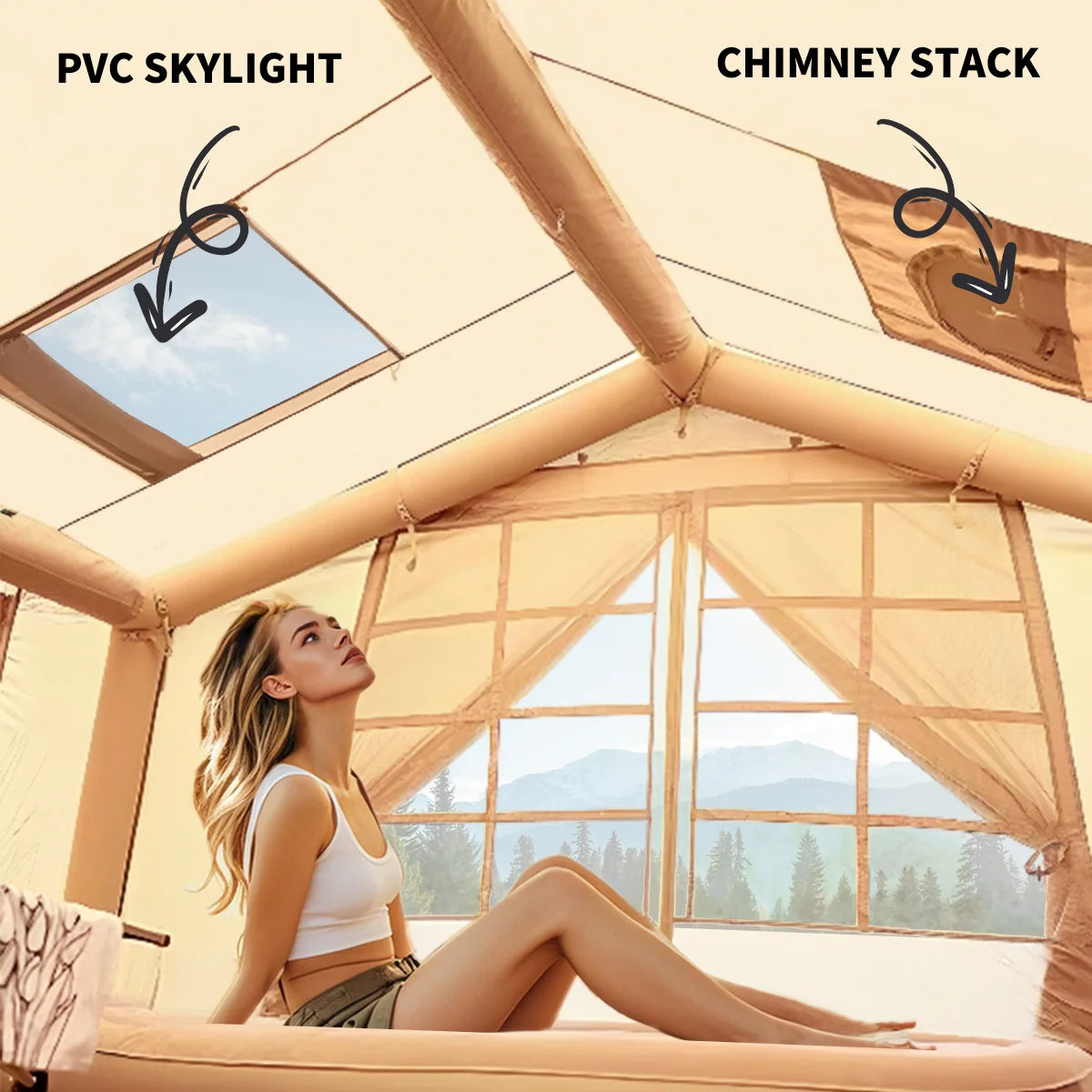 Large Inflatable Camping Tent Rainfly